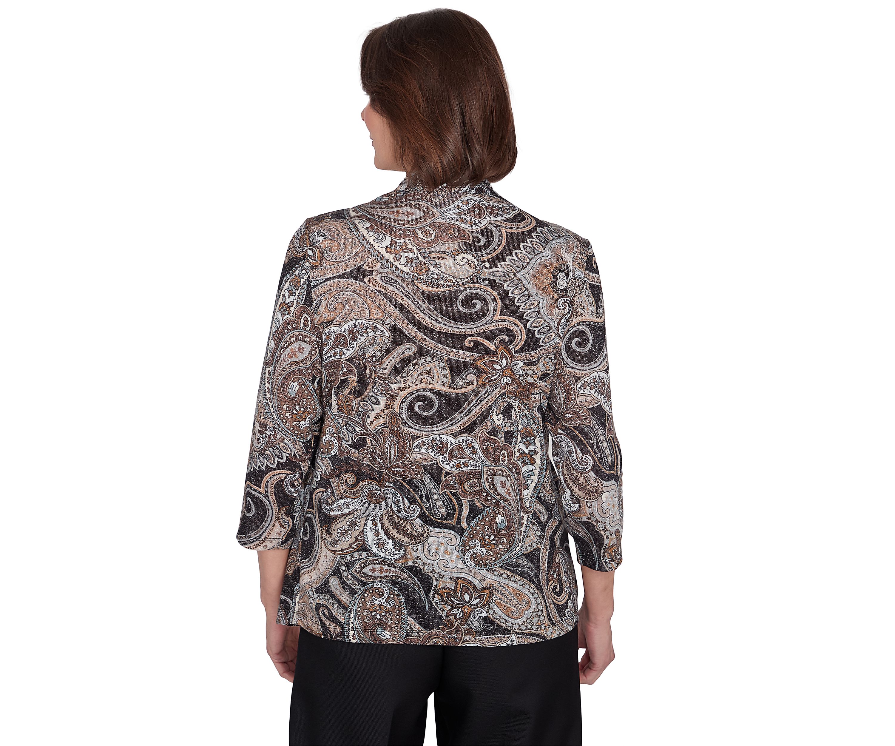 Petite Classics Paisley Lurex Two in One Sweater