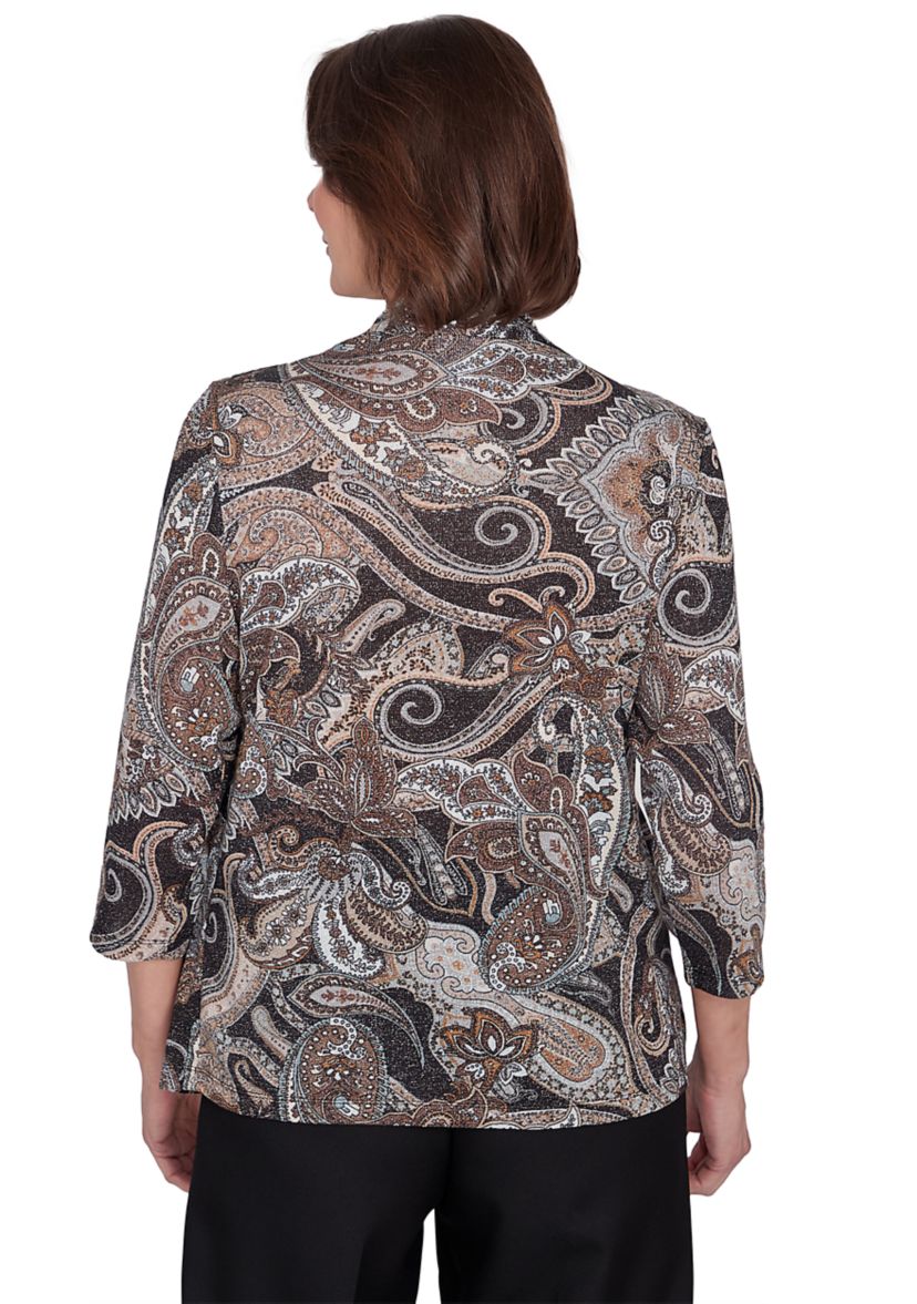 Petite Classics Paisley Lurex Two in One Sweater
