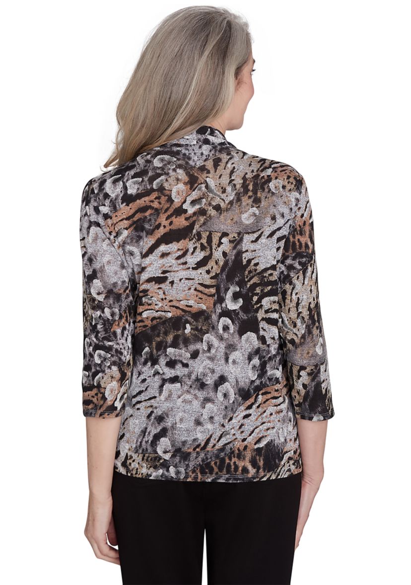 Petite Classics Animal with Puff Print Top 