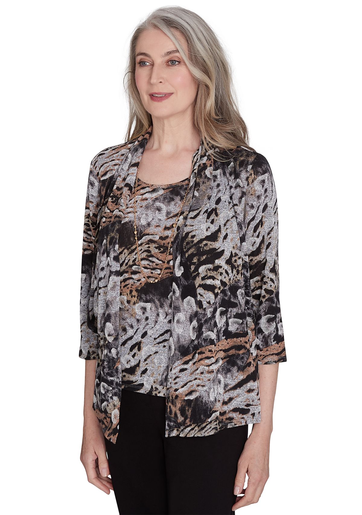 Petite Classics Animal with Puff Print Top 