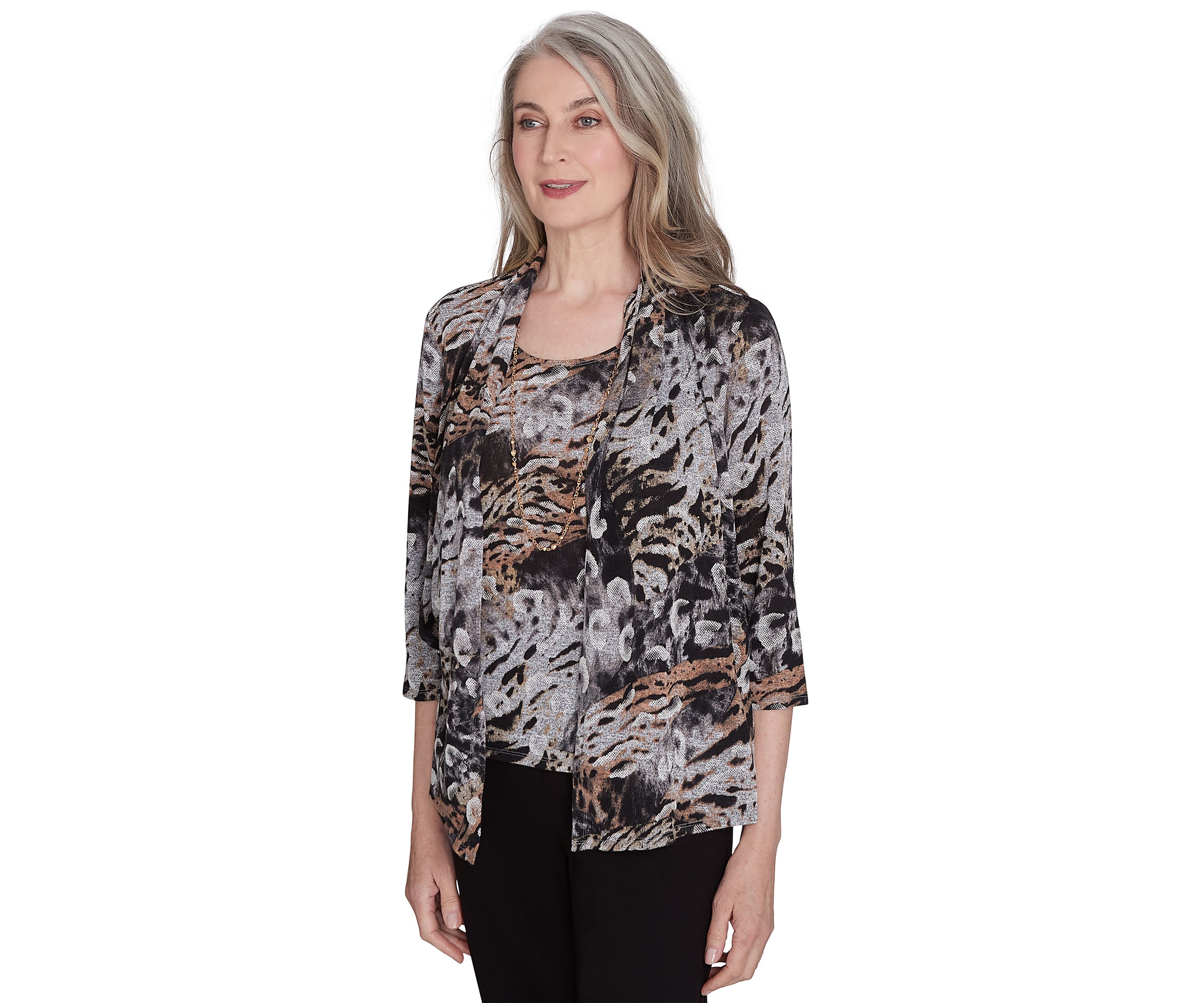 Petite Classics Animal with Puff Print Top 