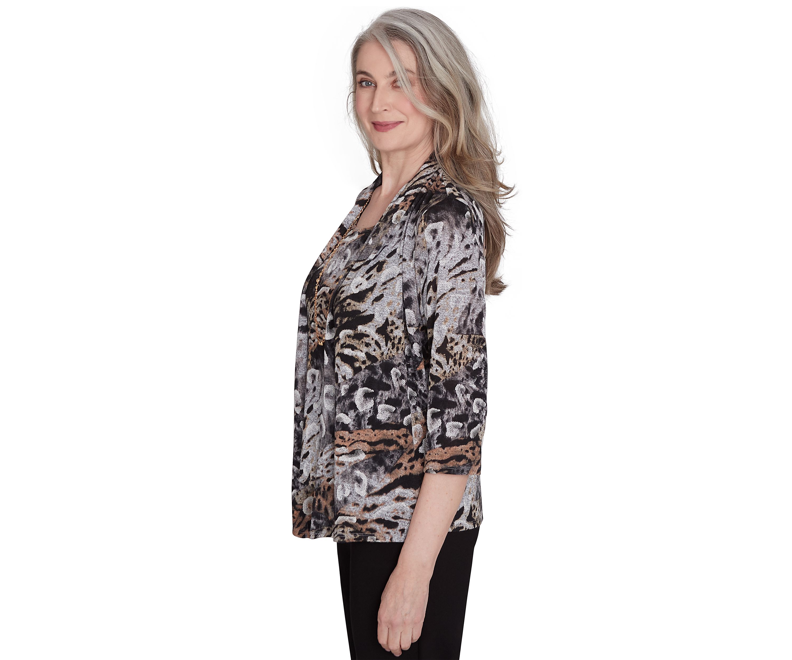 Petite Classics Animal with Puff Print Top 