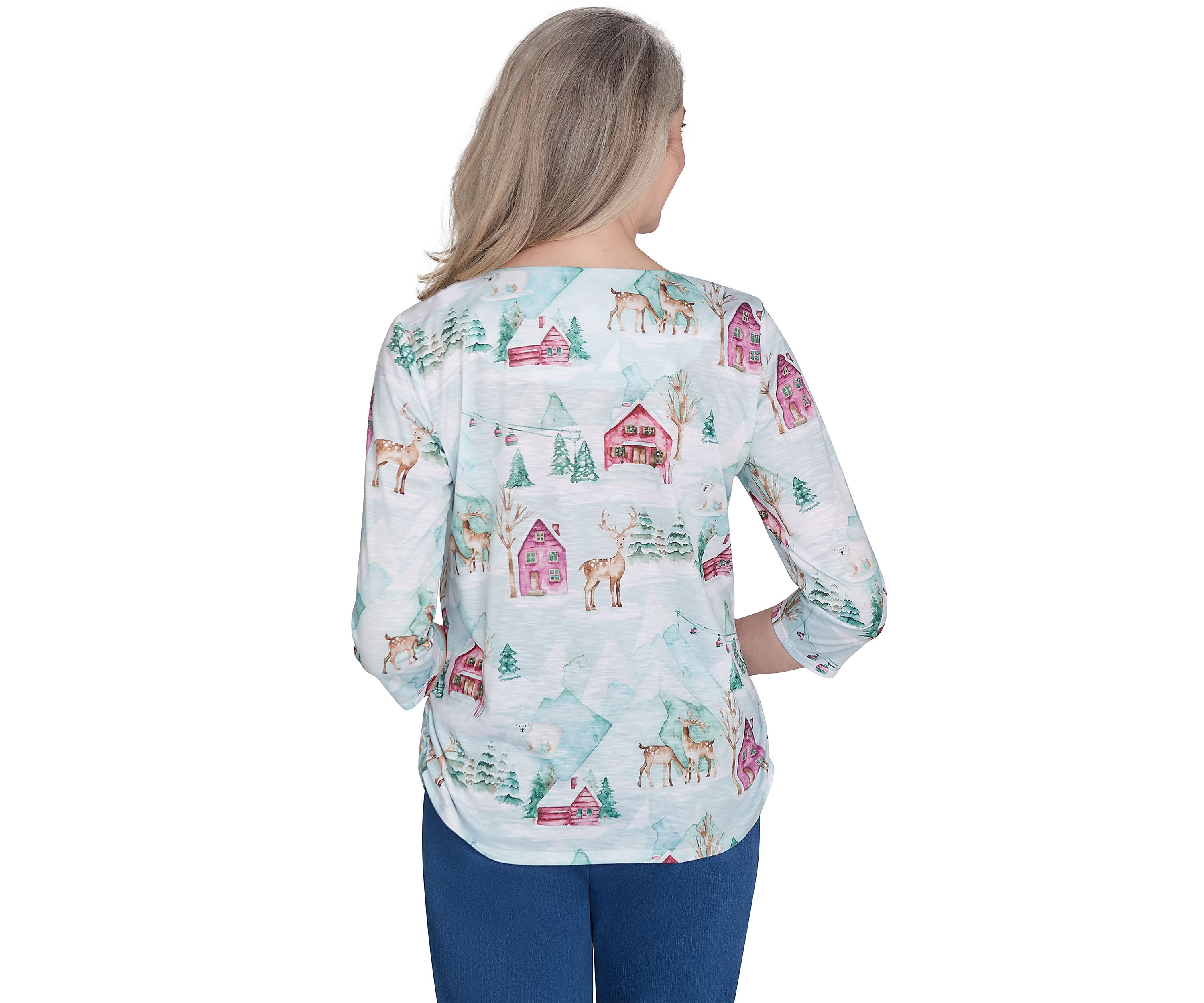 Petite Classics Ski Village with Deer Top