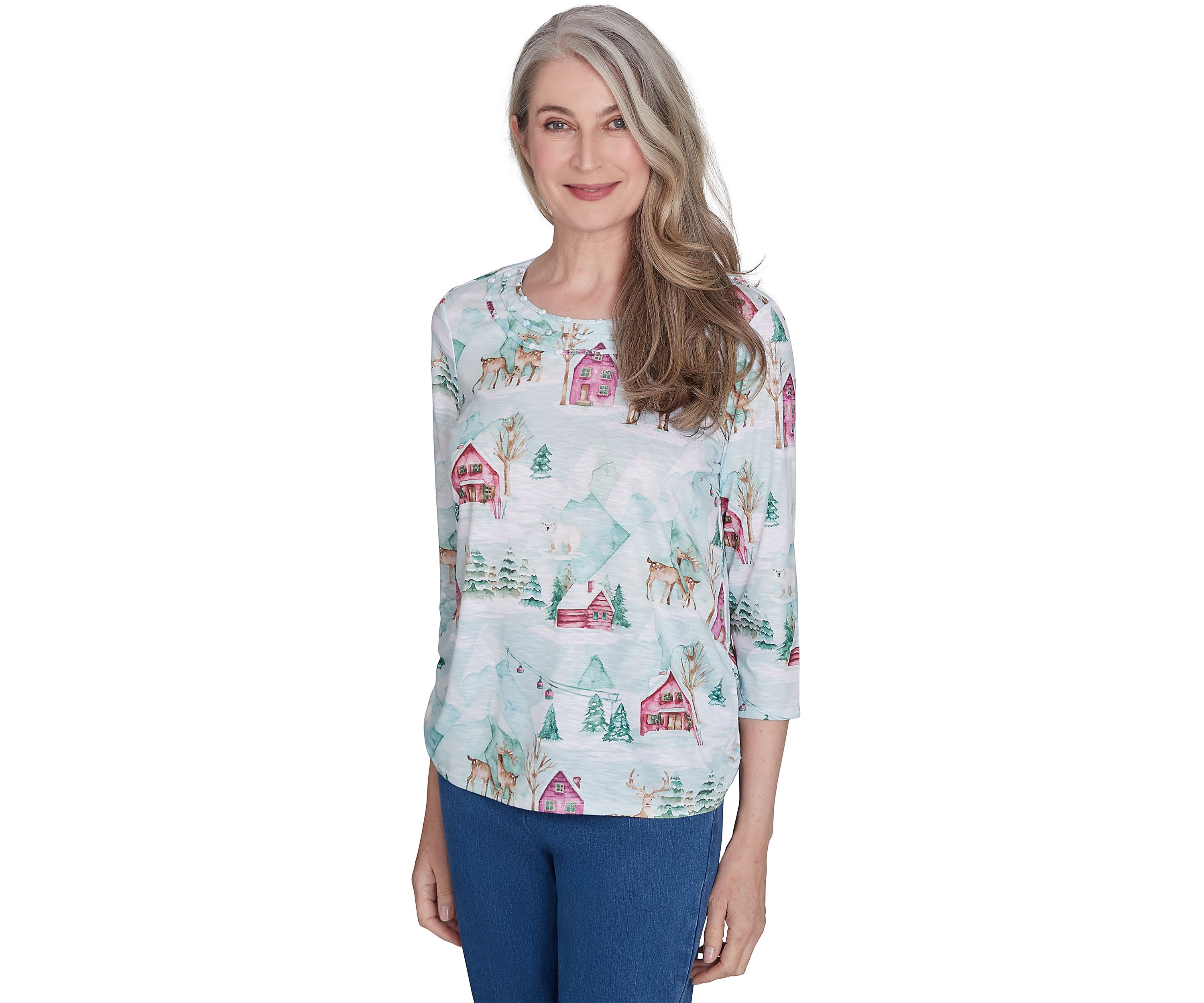 Petite Classics Ski Village with Deer Top
