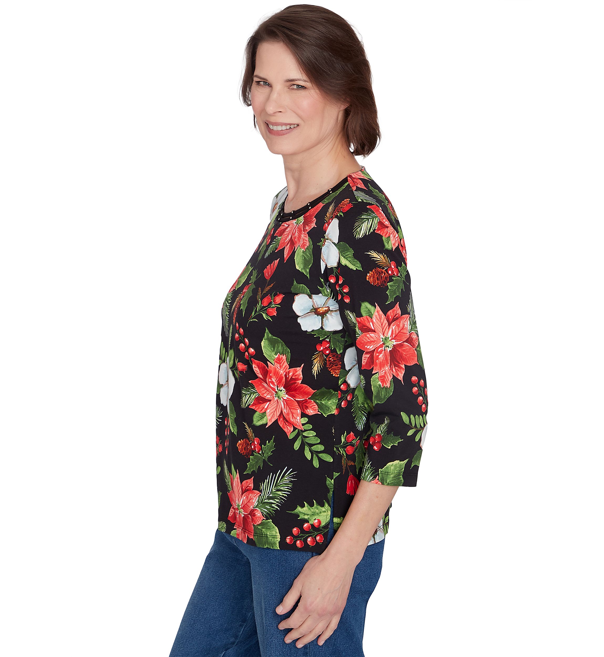Petite Classics Poinsettias Top