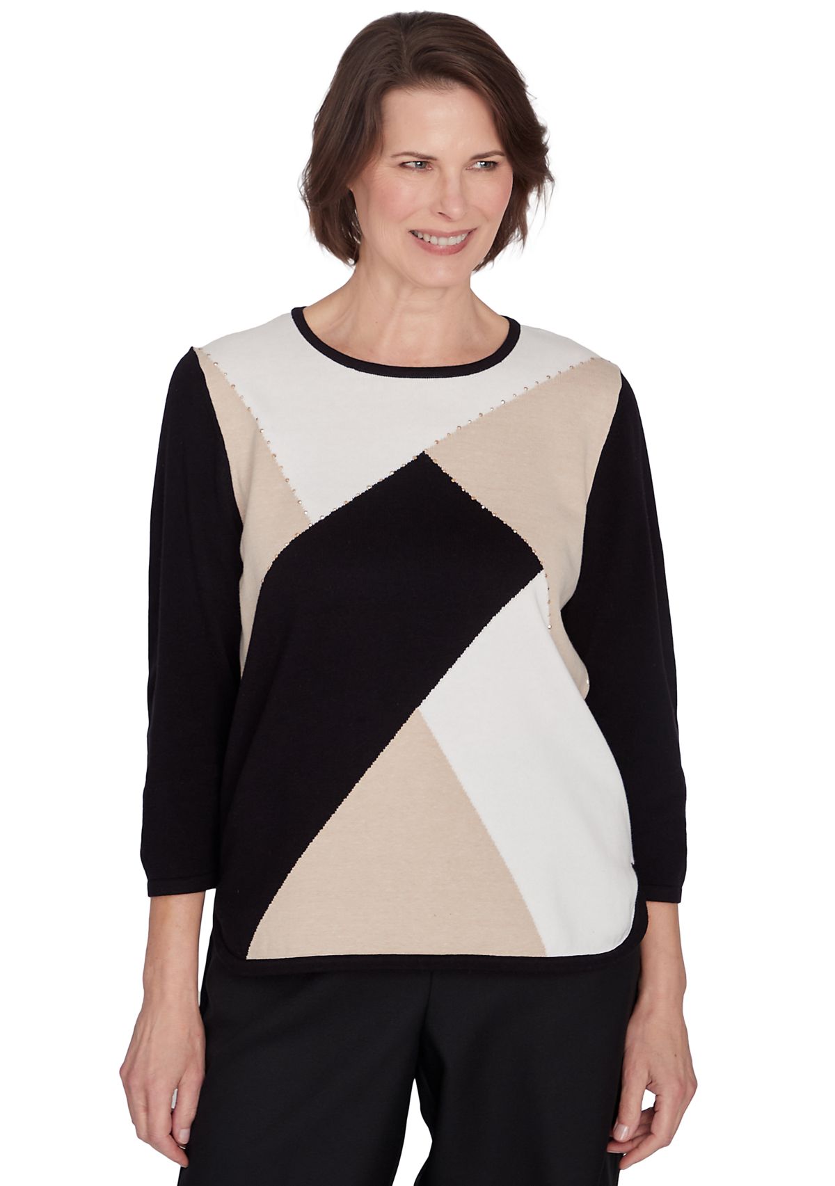 Petite Classics Color Blocked Sweater