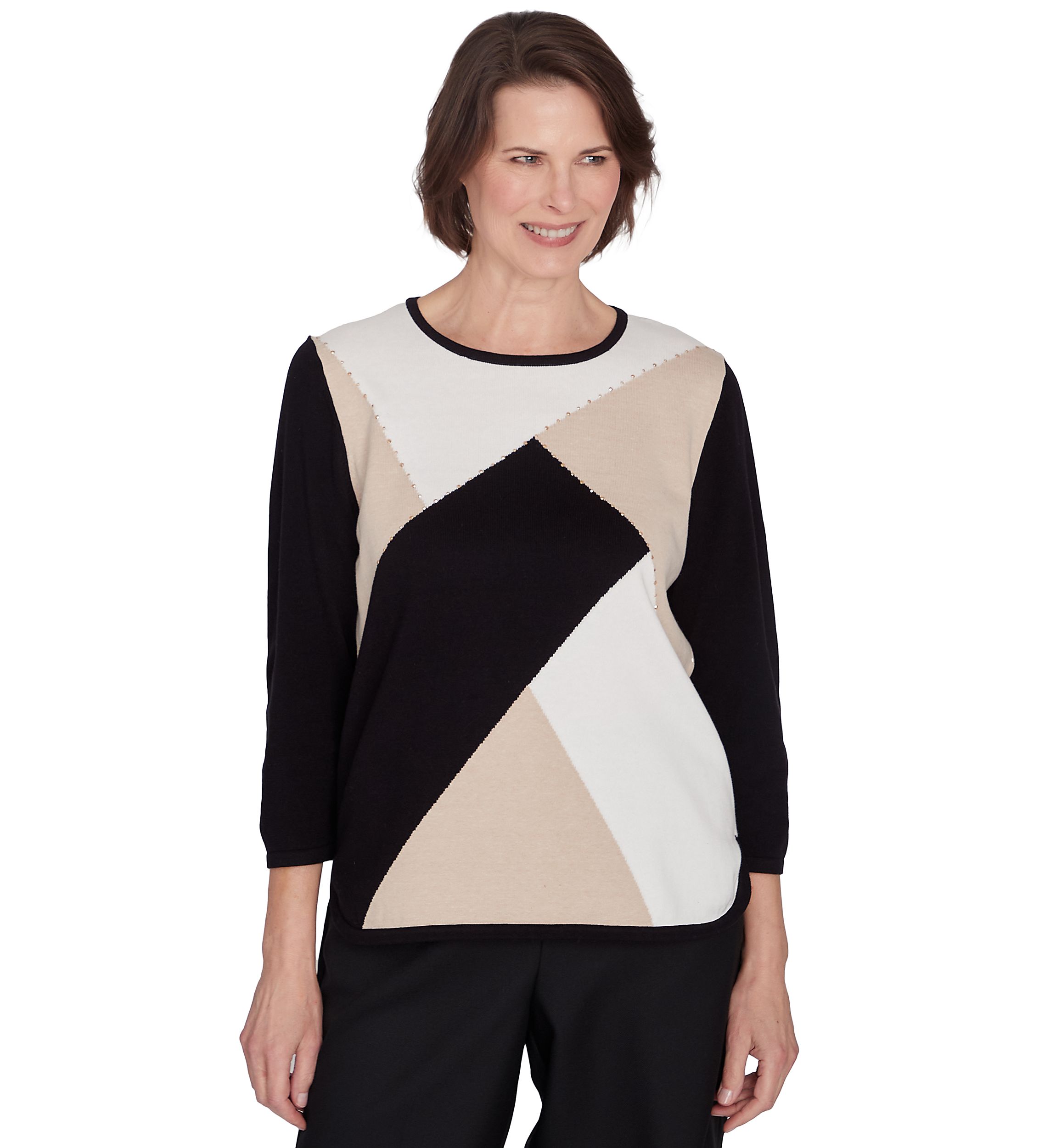 Petite Classics Color Blocked Sweater