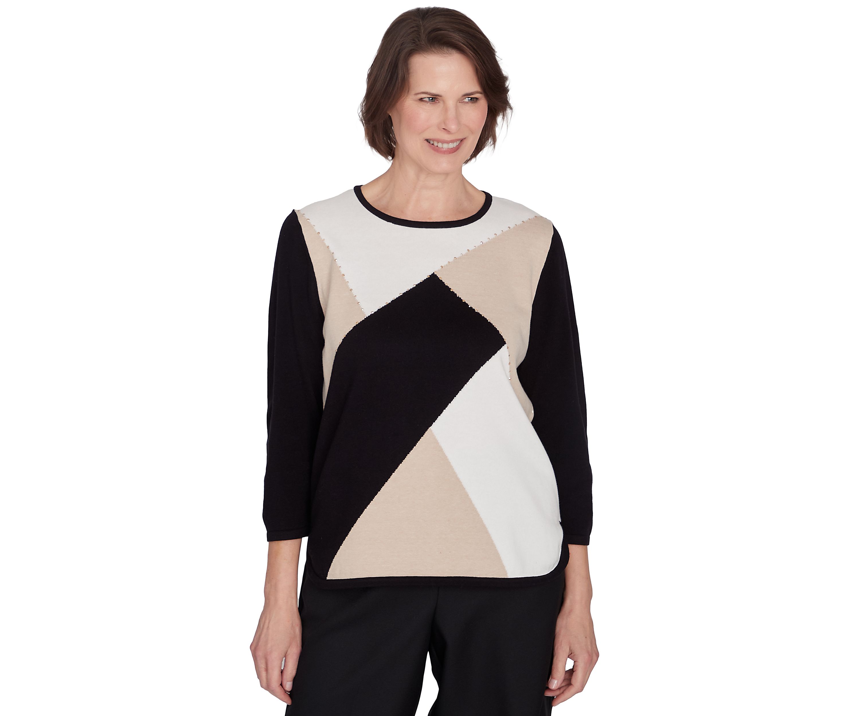 Petite Classics Color Blocked Sweater