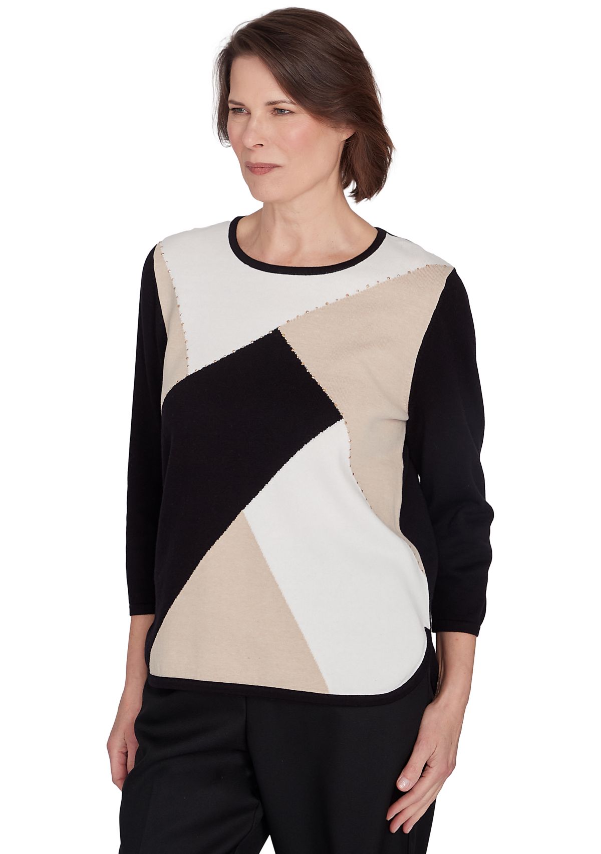 Petite Classics Color Blocked Sweater