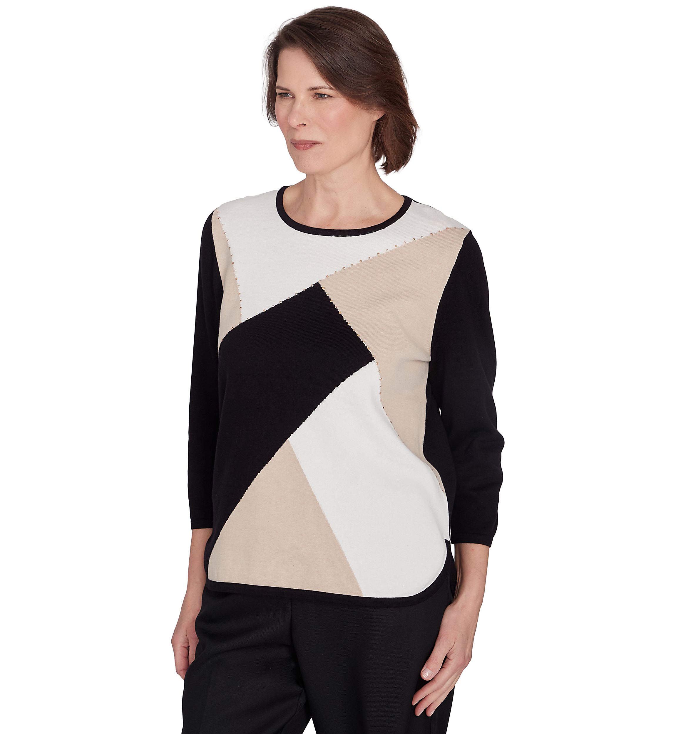 Petite Classics Color Blocked Sweater