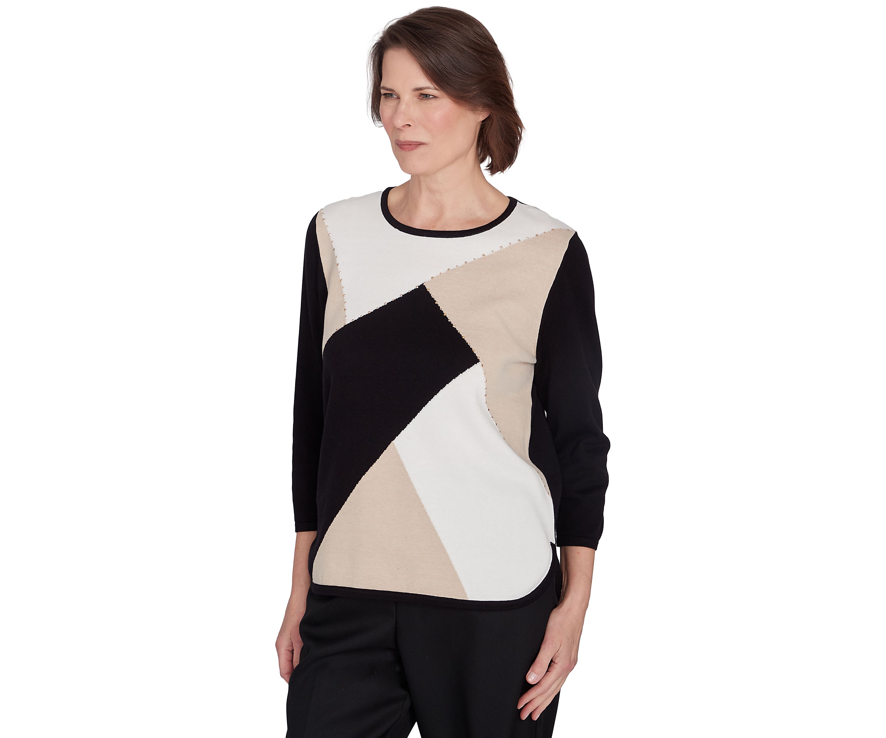 Petite Classics Color Blocked Sweater