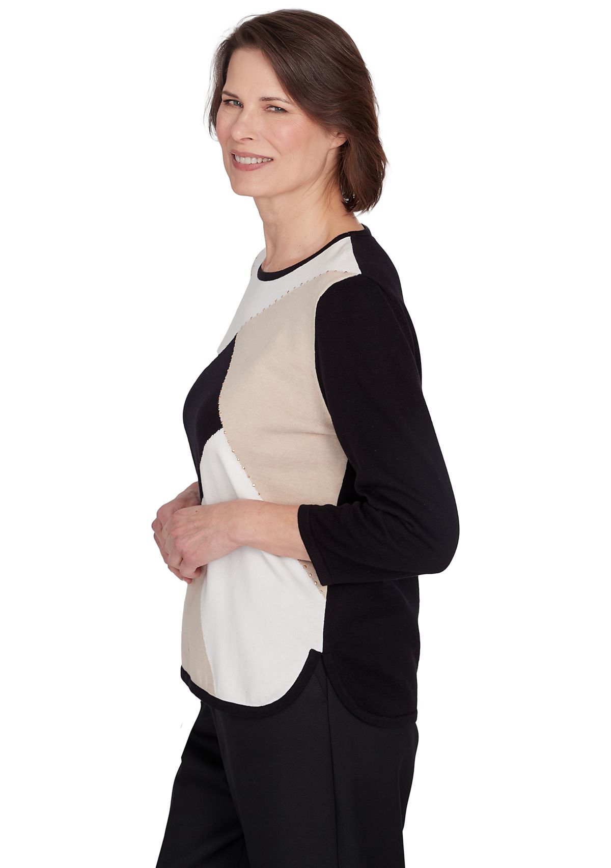 Petite Classics Color Blocked Sweater