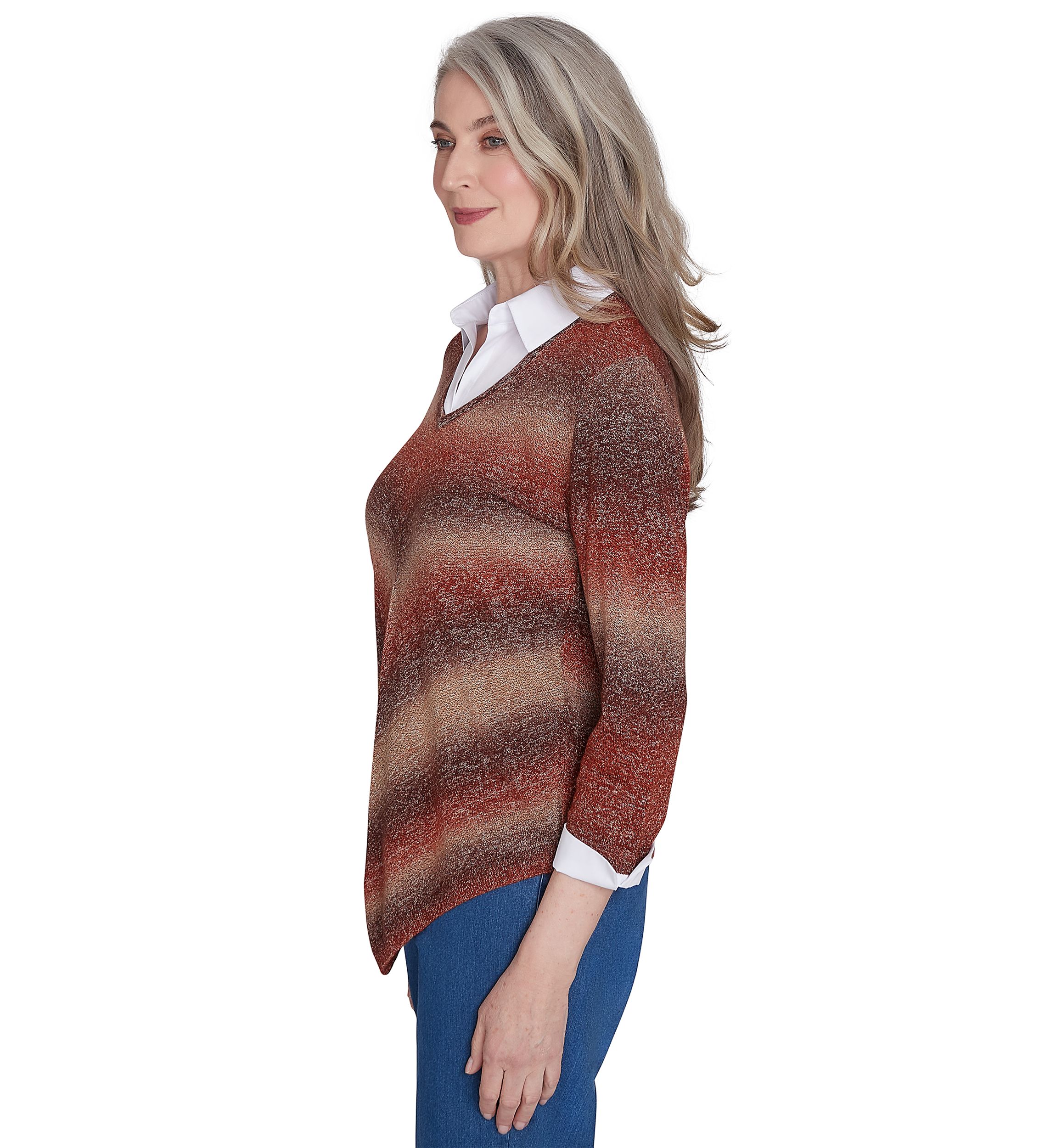 Petite Classics Ombre Chevron with Woven Top