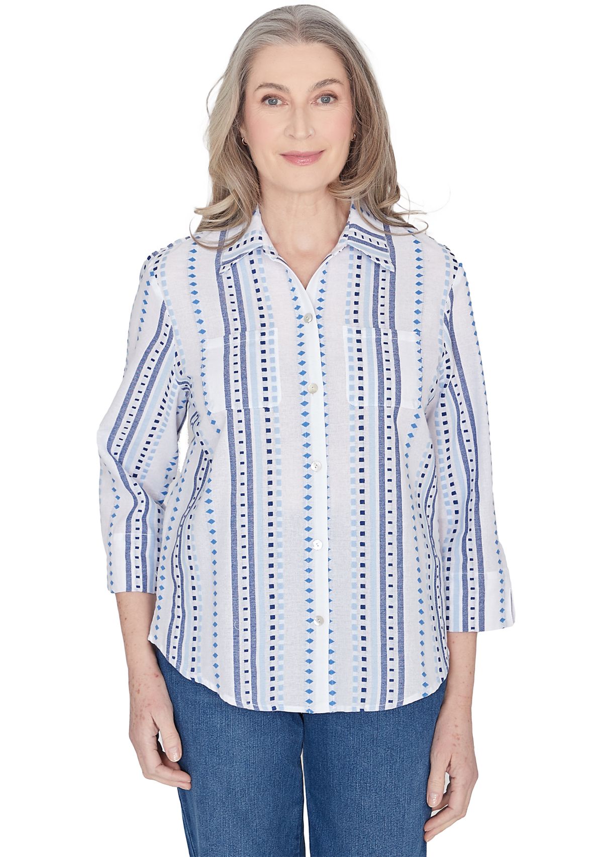 Womens Classics Jacquard Stripe Top