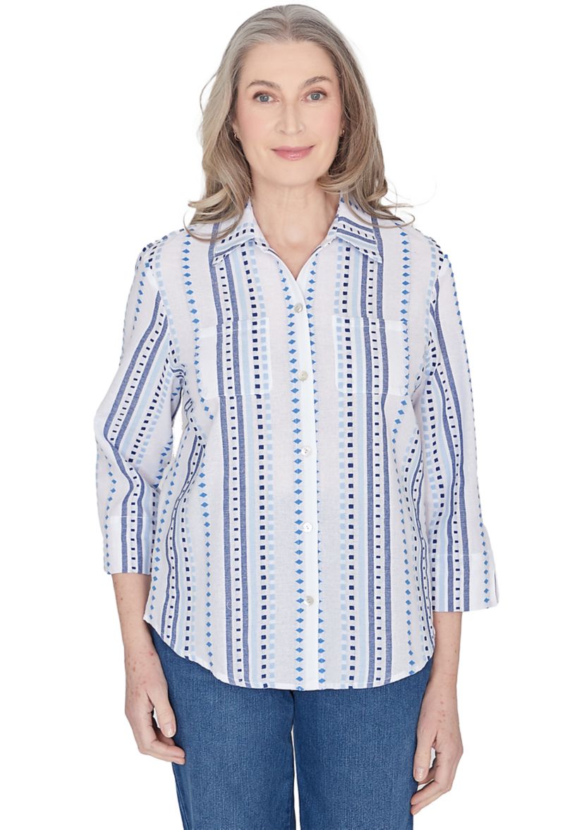 Womens Classics Jacquard Stripe Top