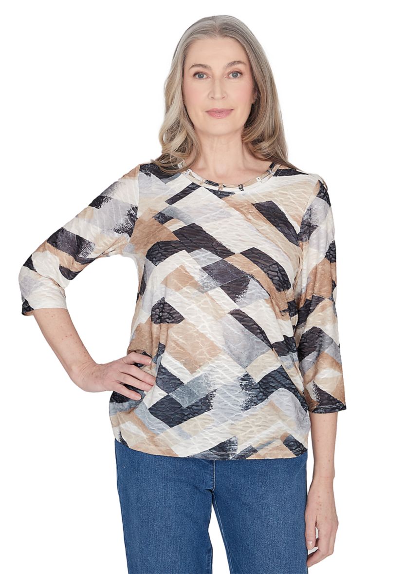 Womens Classics Abstract Chevron Top