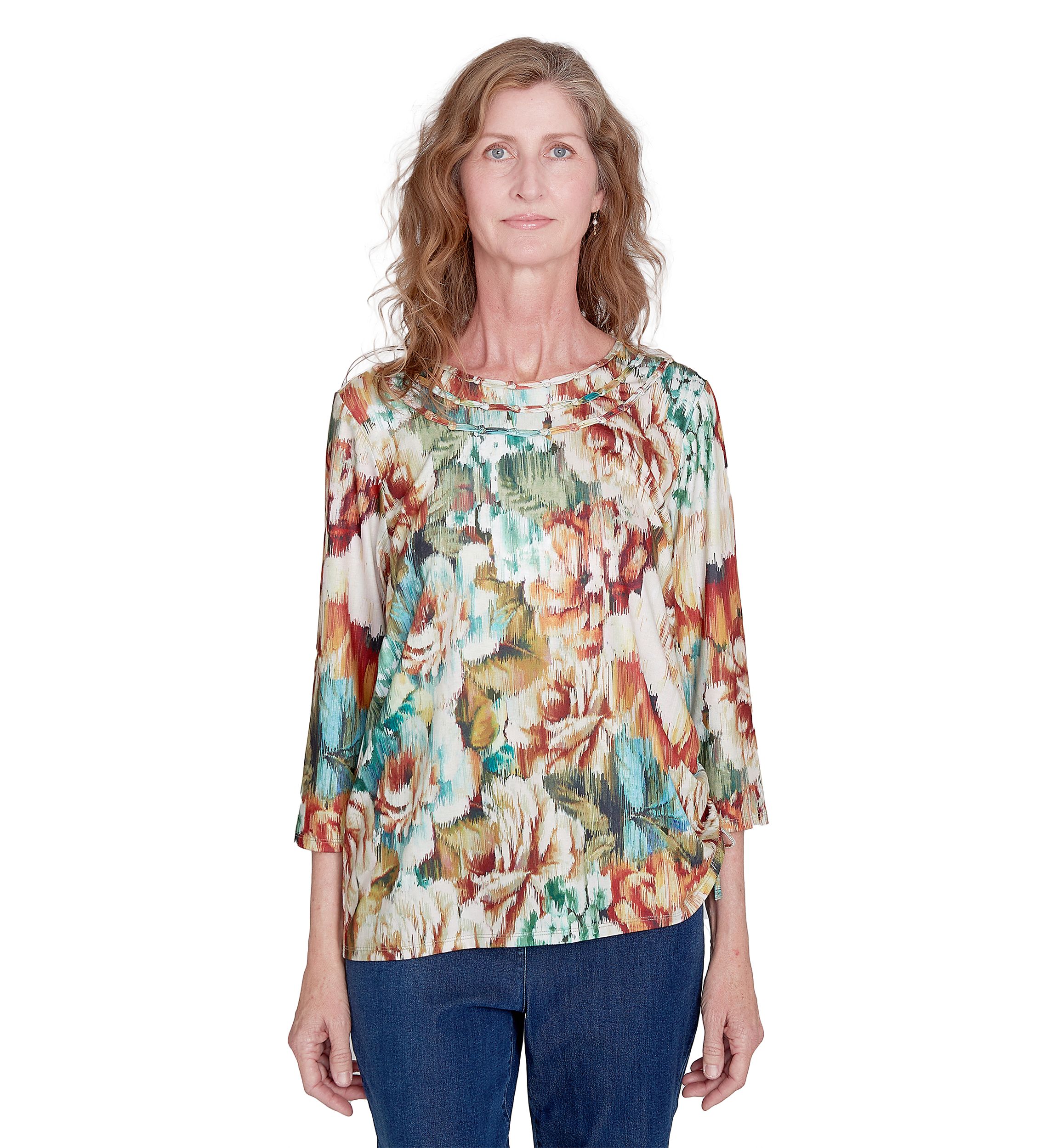 Womens Classic Ikat Floral Printed Top