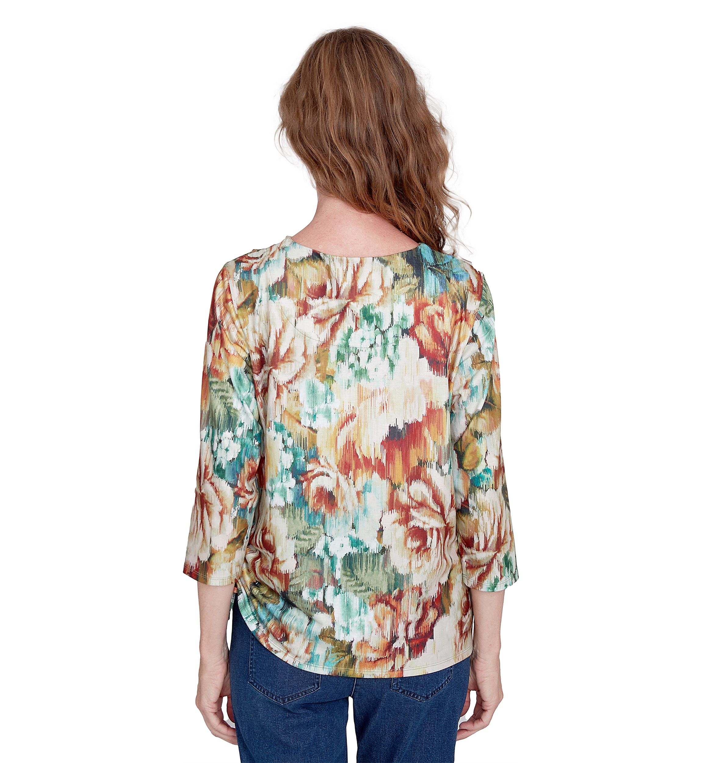 Womens Classic Ikat Floral Printed Top