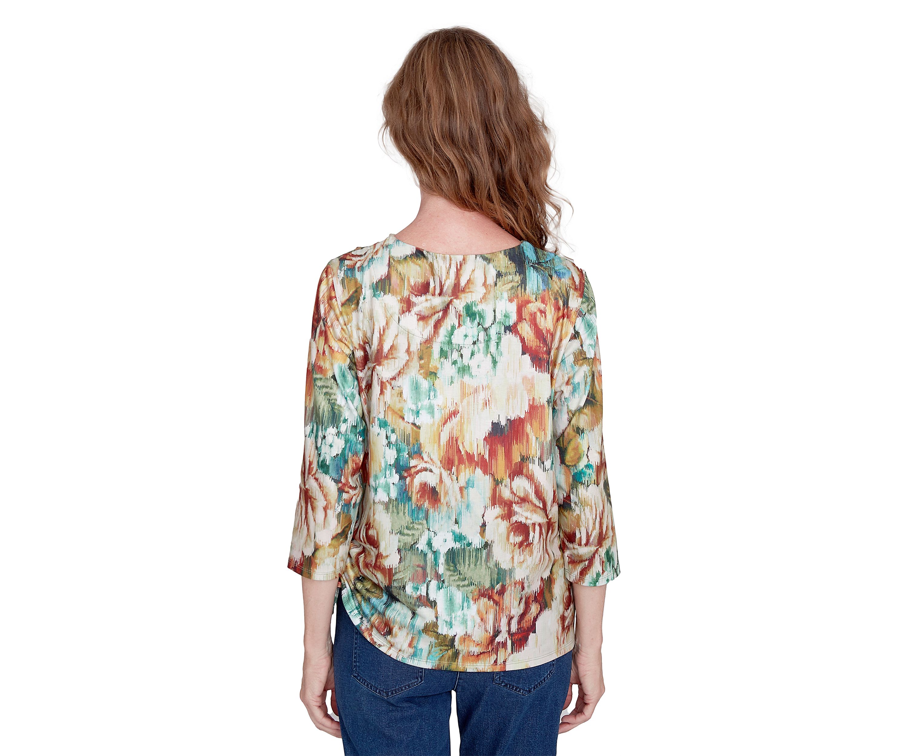 Womens Classic Ikat Floral Printed Top