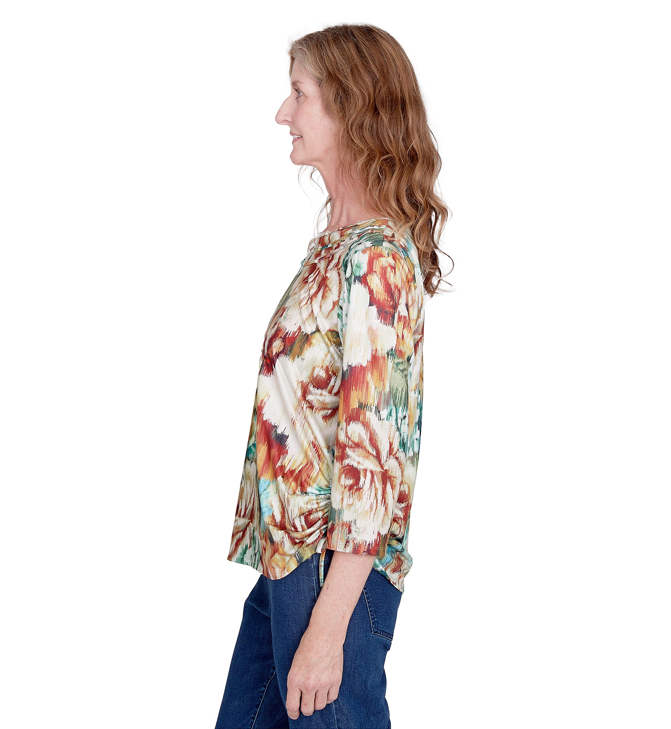 Womens Classic Ikat Floral Printed Top