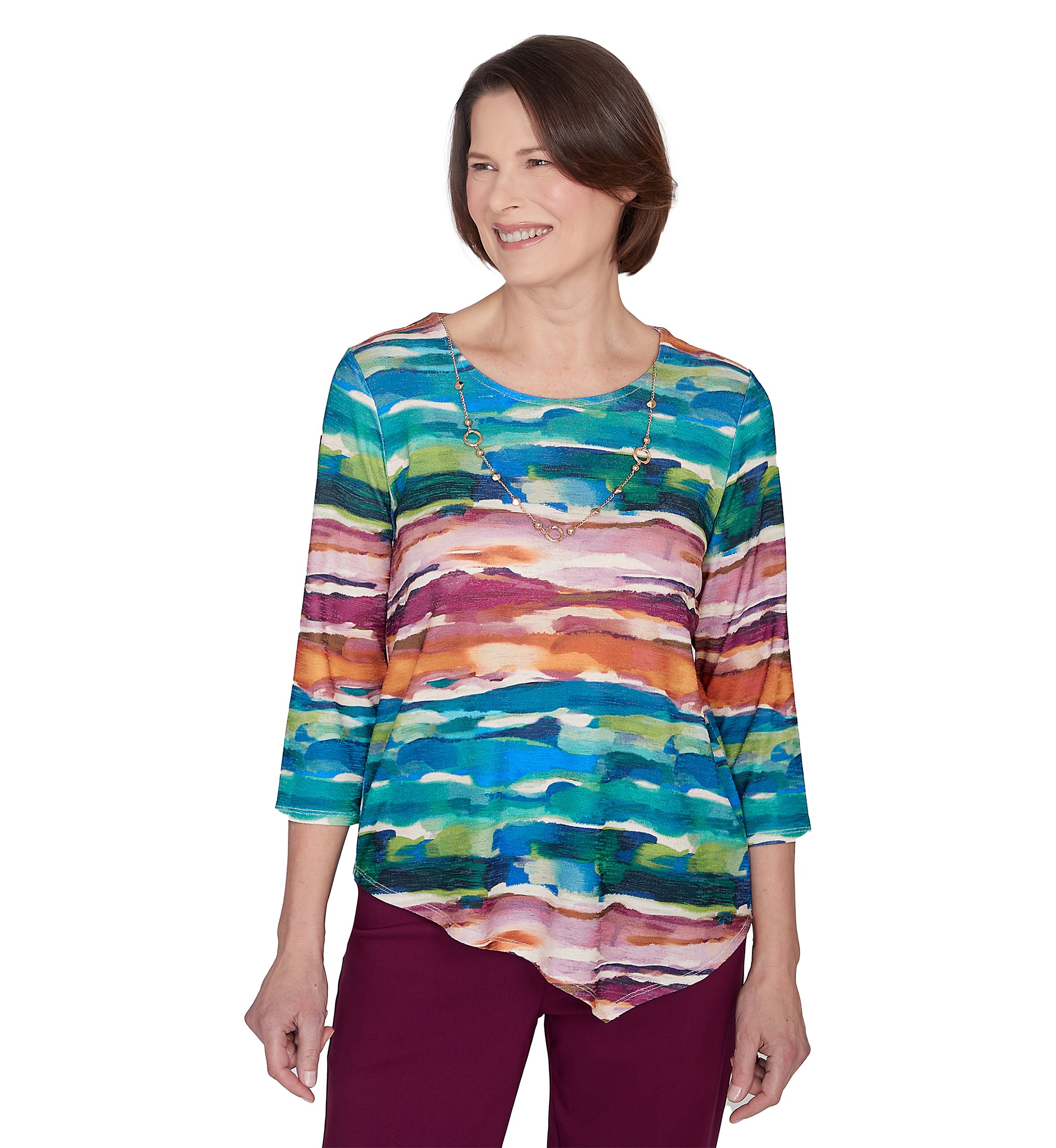Womens Classics Watercolor Biadere Top