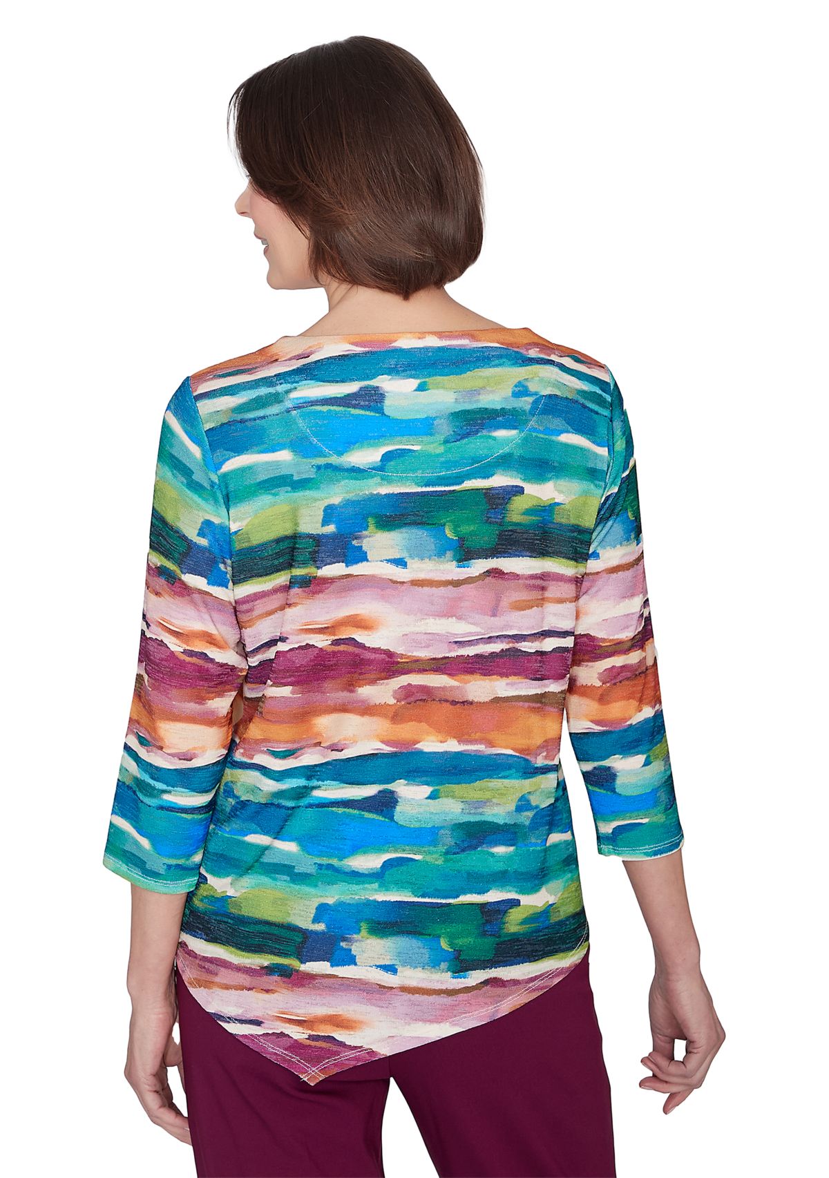 Womens Classics Watercolor Biadere Top