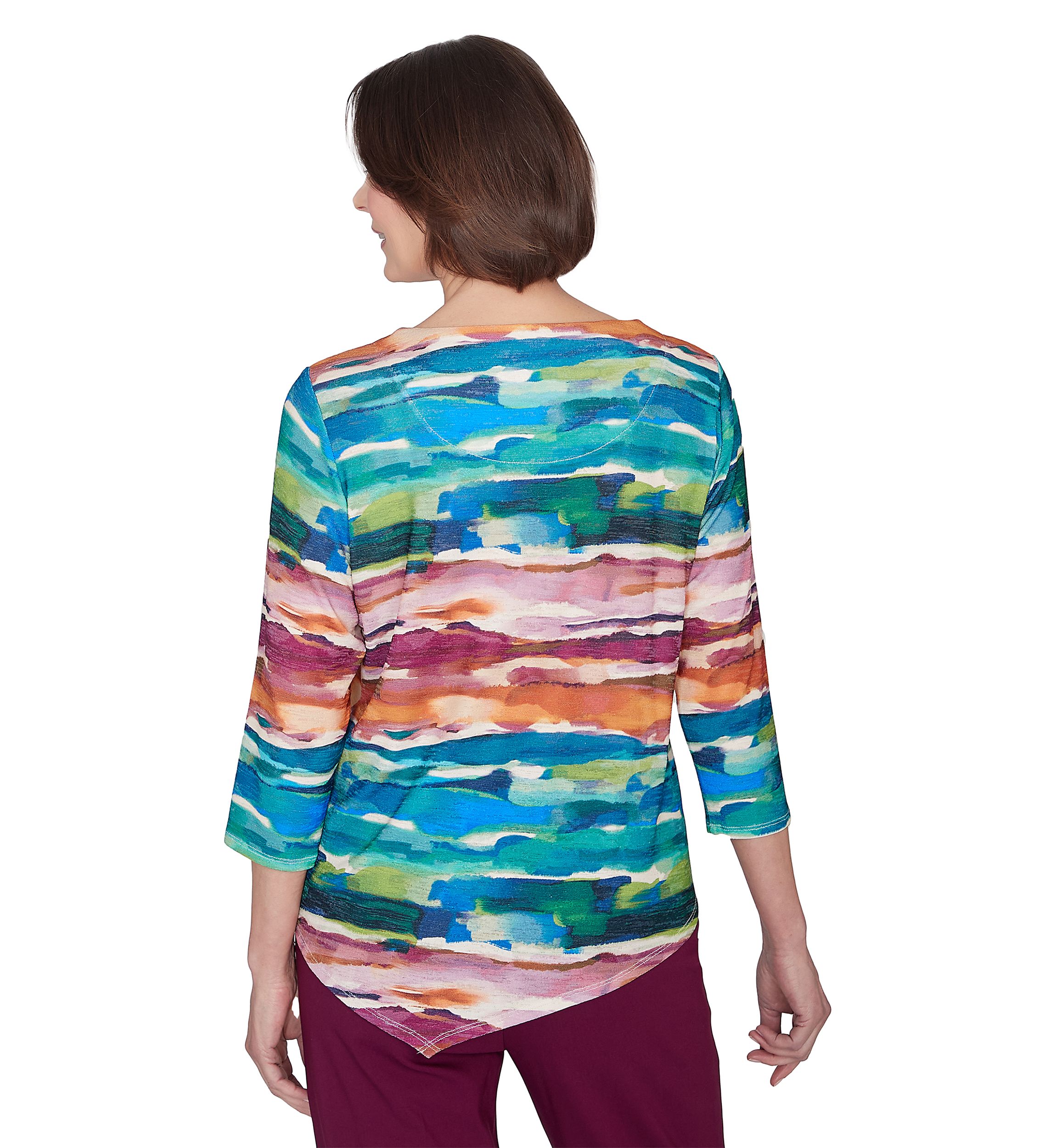 Womens Classics Watercolor Biadere Top