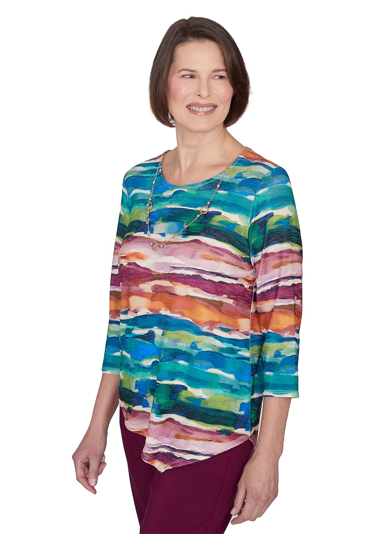 Womens Classics Watercolor Biadere Top