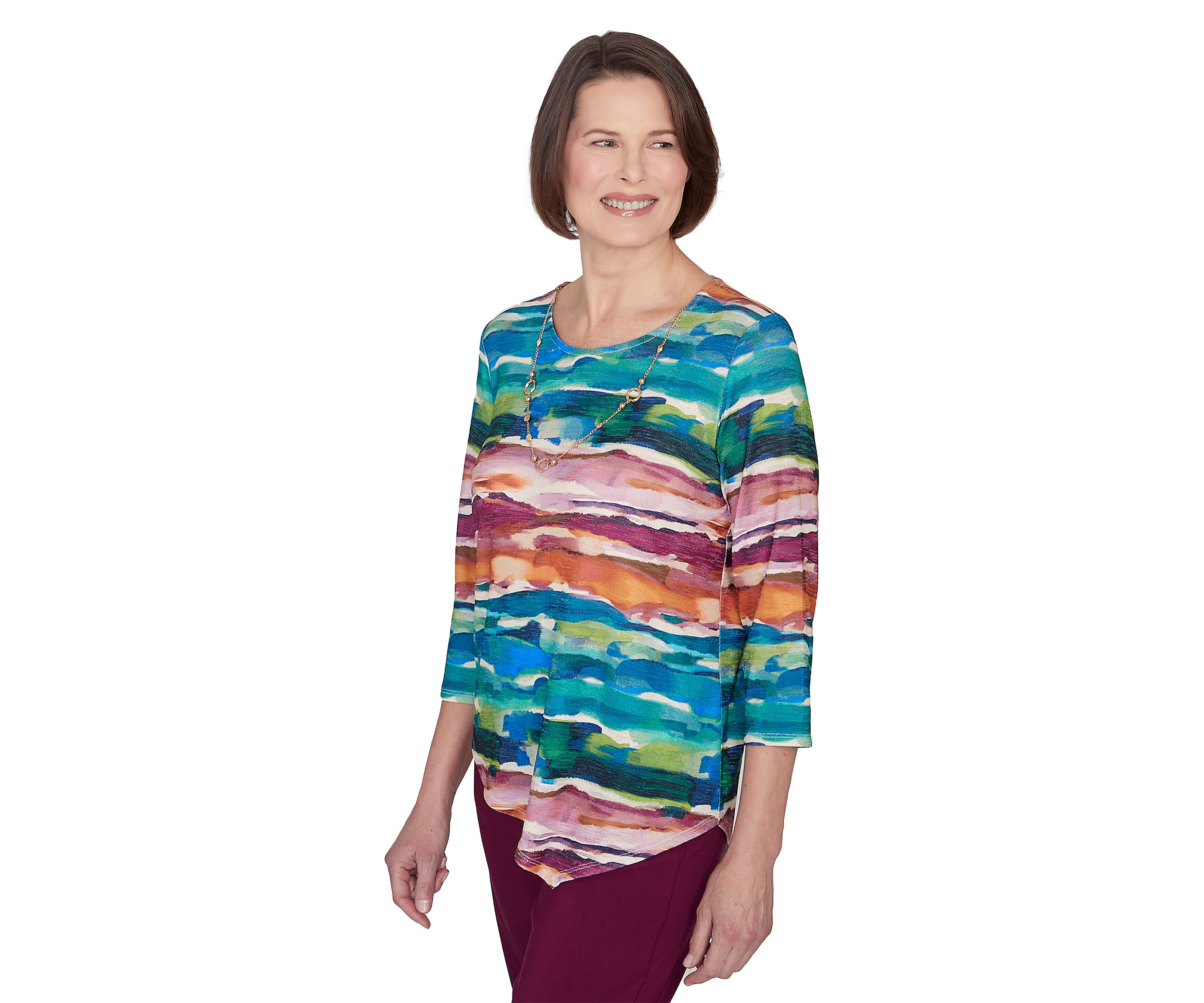 Womens Classics Watercolor Biadere Top