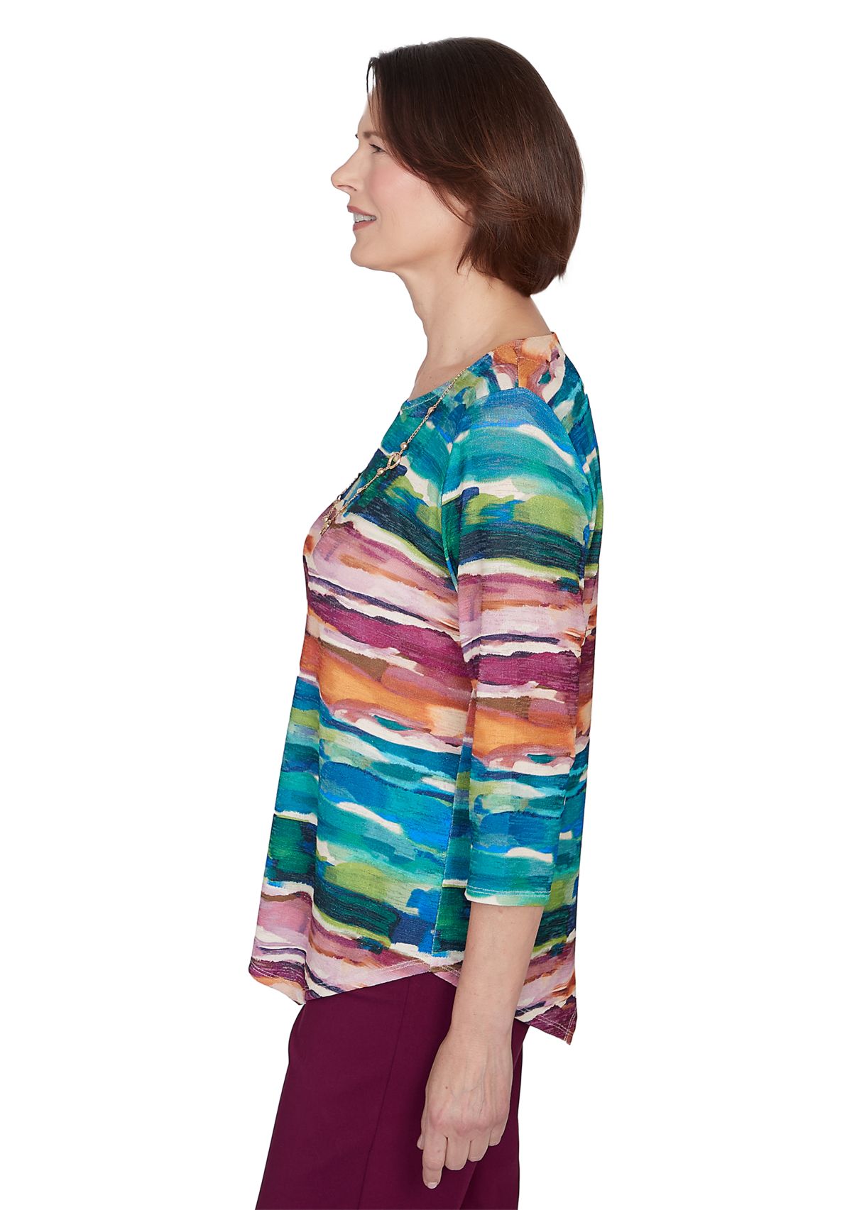 Womens Classics Watercolor Biadere Top