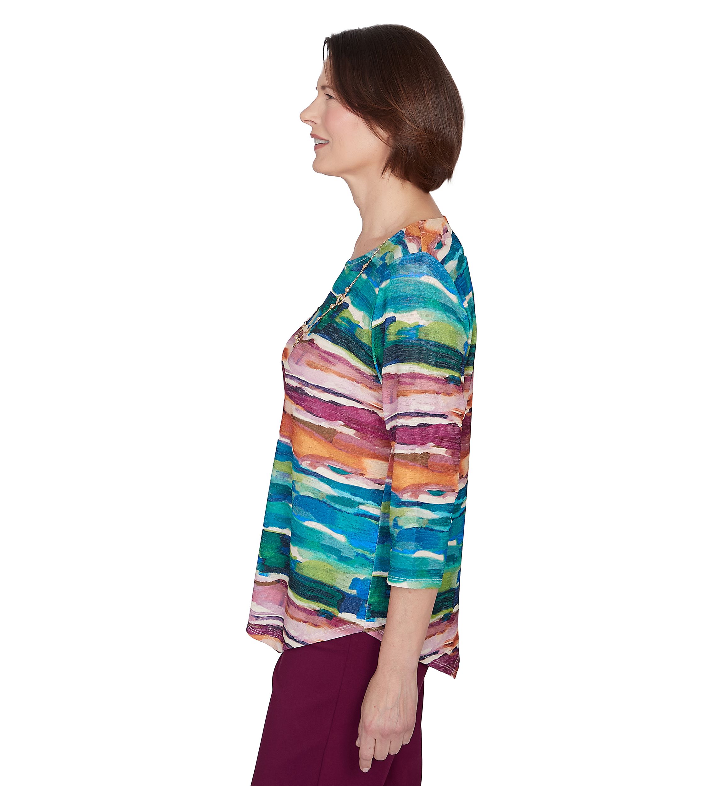 Womens Classics Watercolor Biadere Top