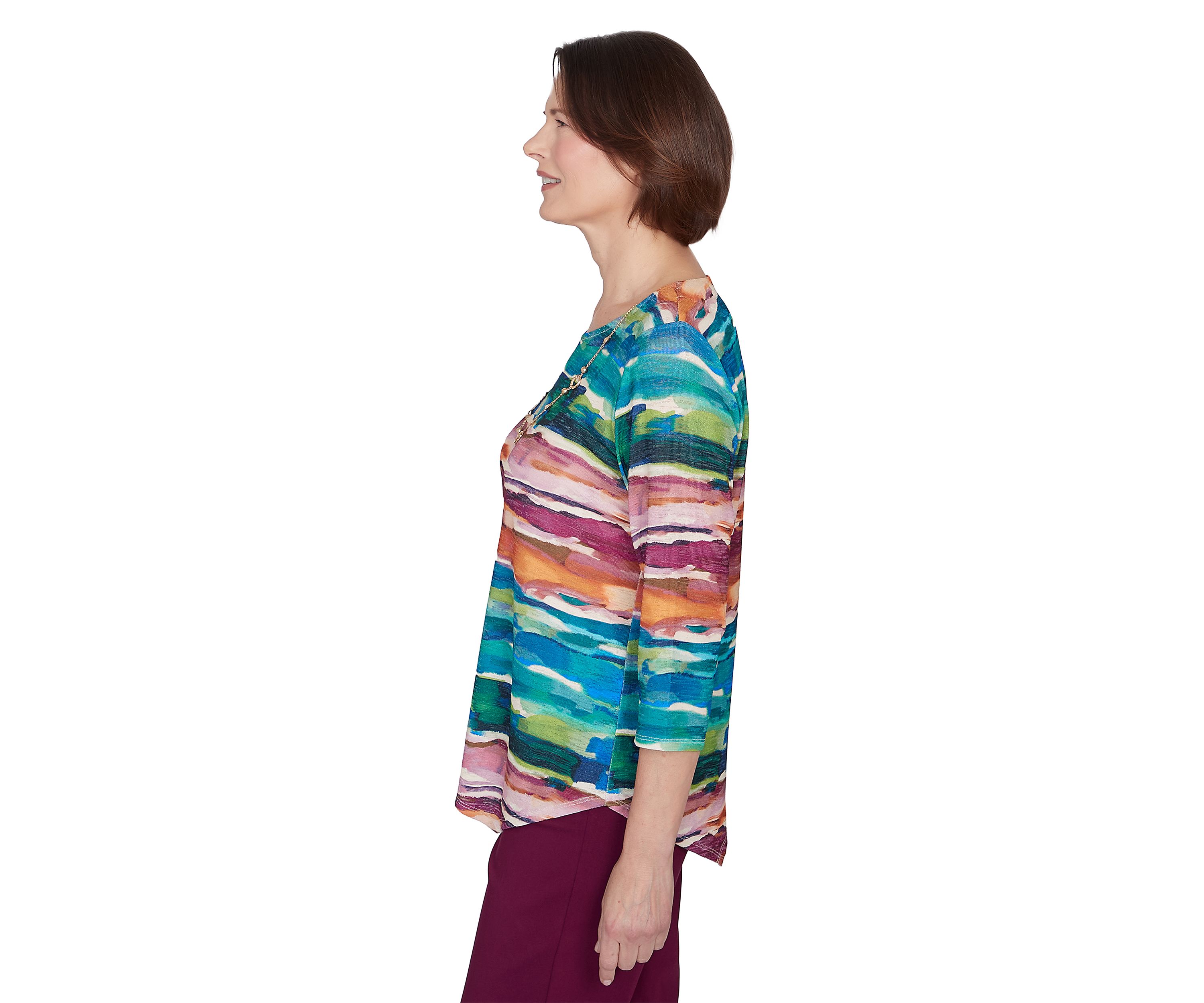 Womens Classics Watercolor Biadere Top