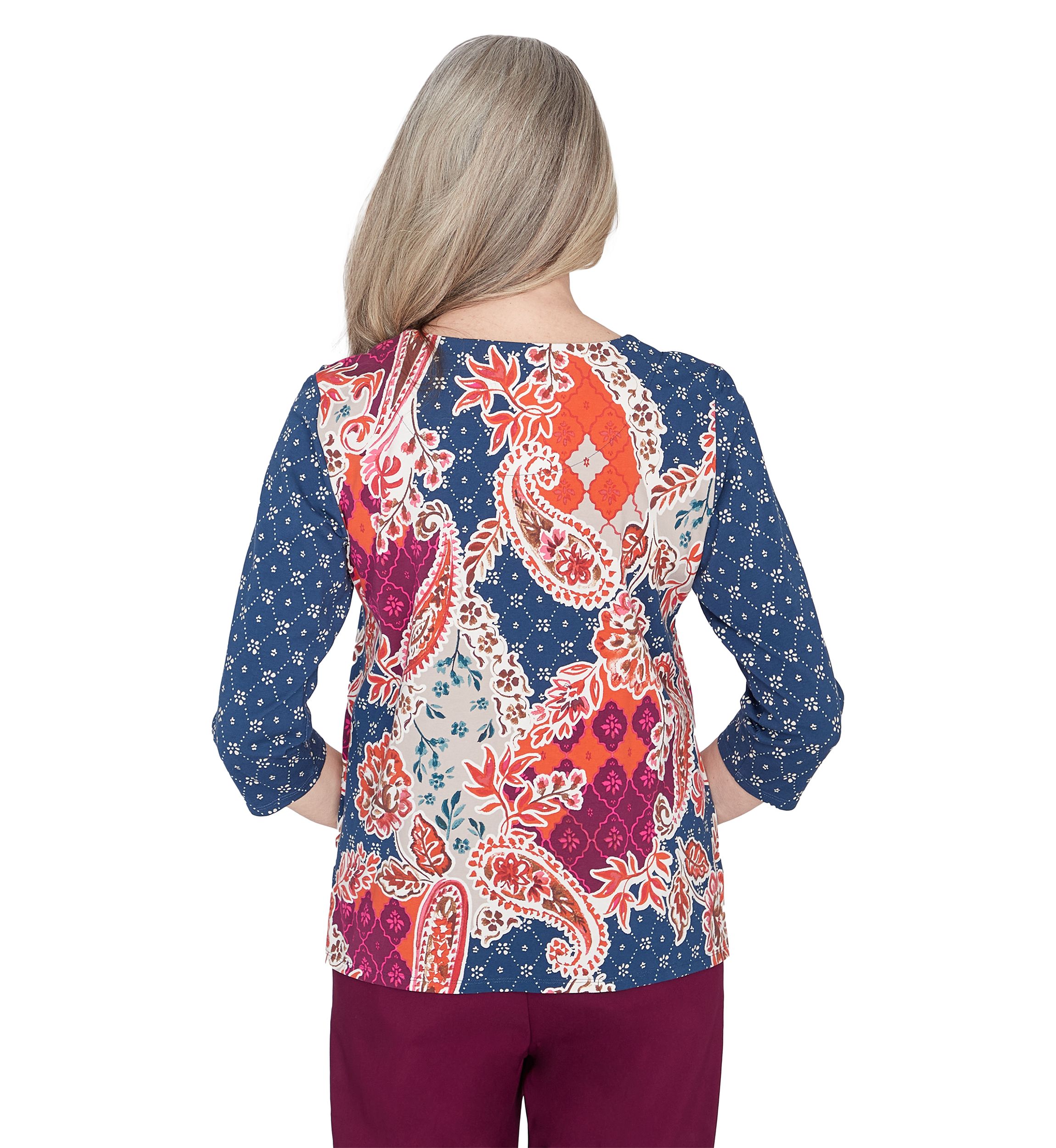 Womens Classics Paisley Patchwork Top
