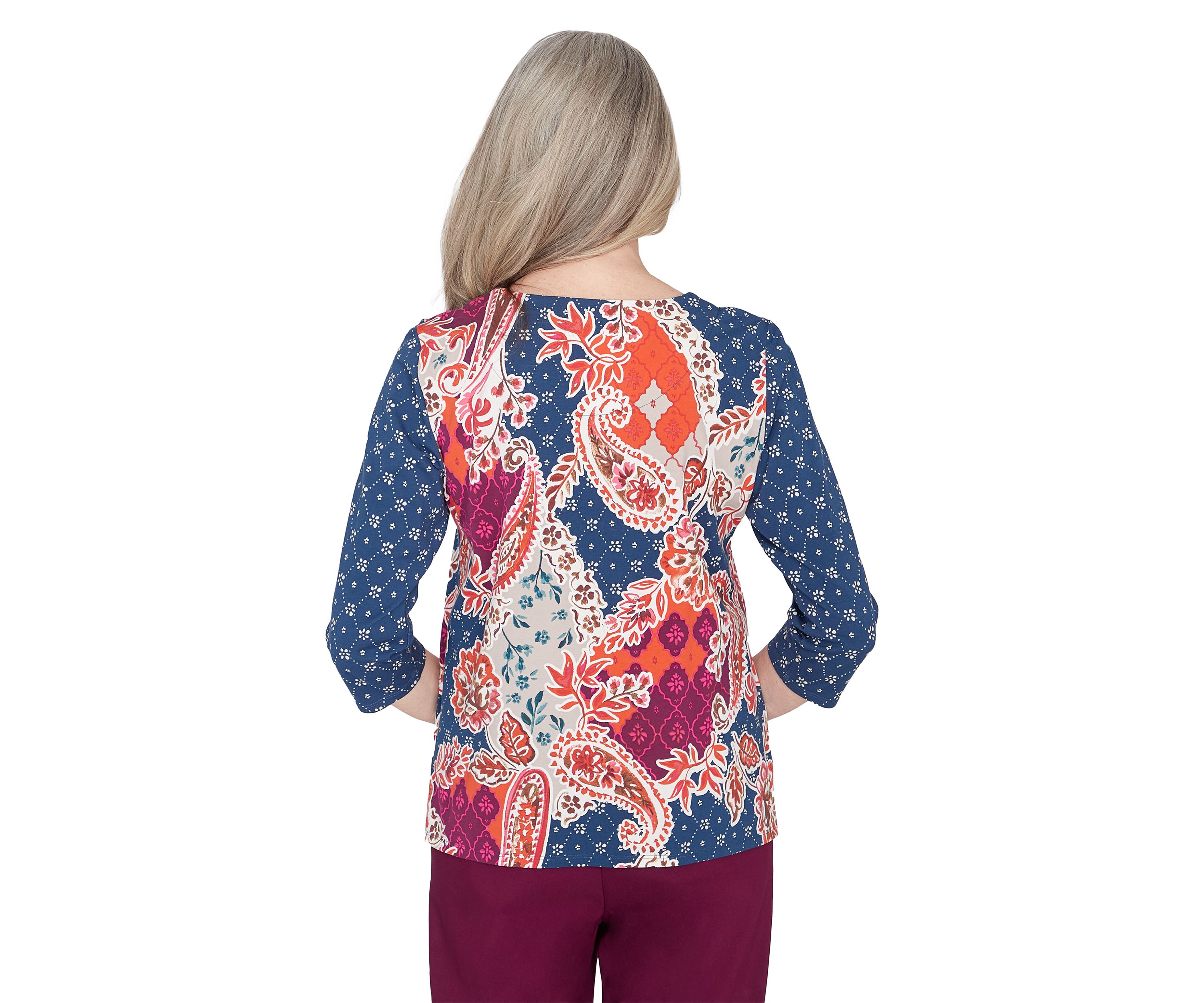 Womens Classics Paisley Patchwork Top