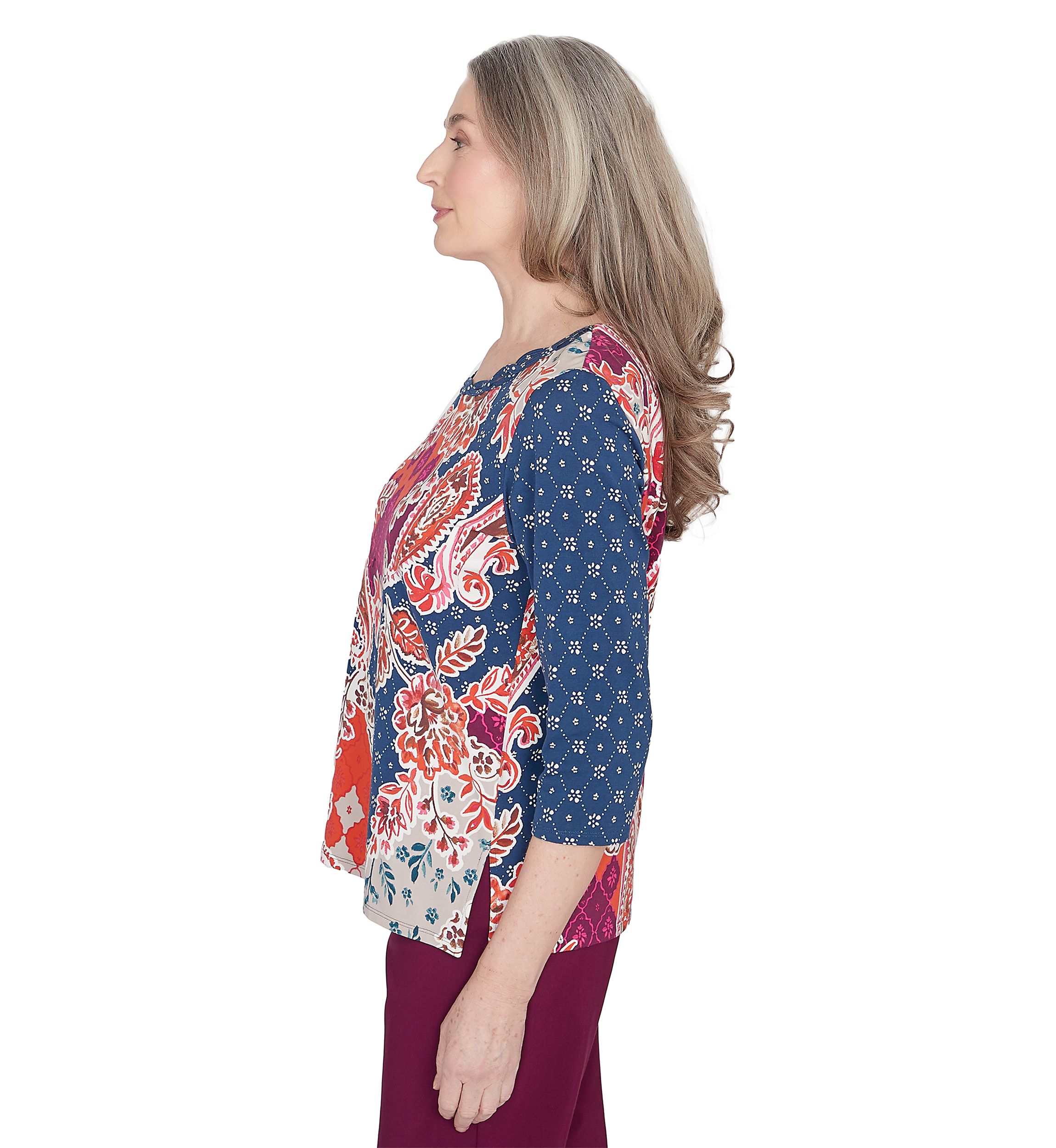 Womens Classics Paisley Patchwork Top