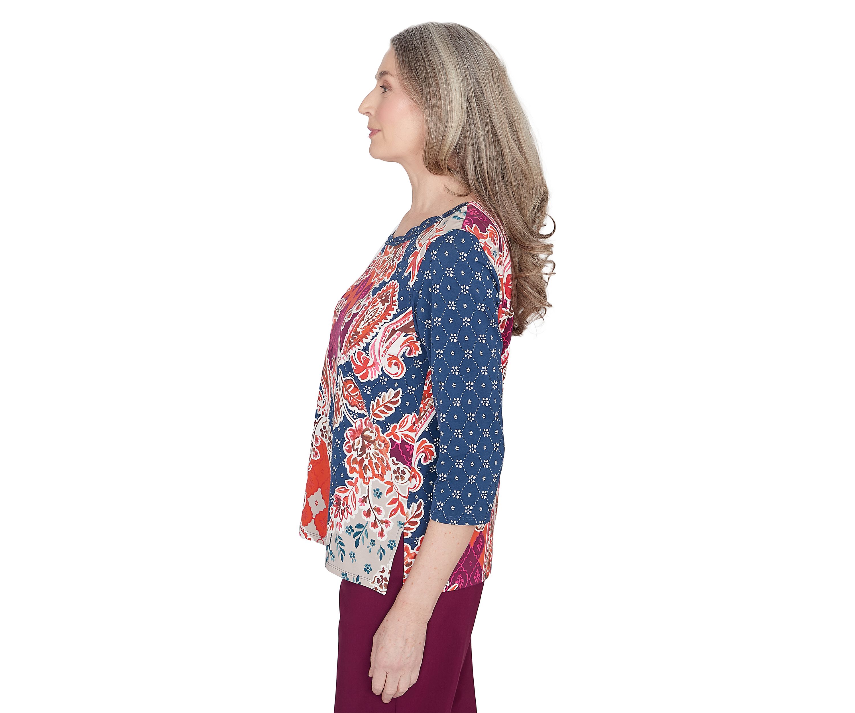 Womens Classics Paisley Patchwork Top