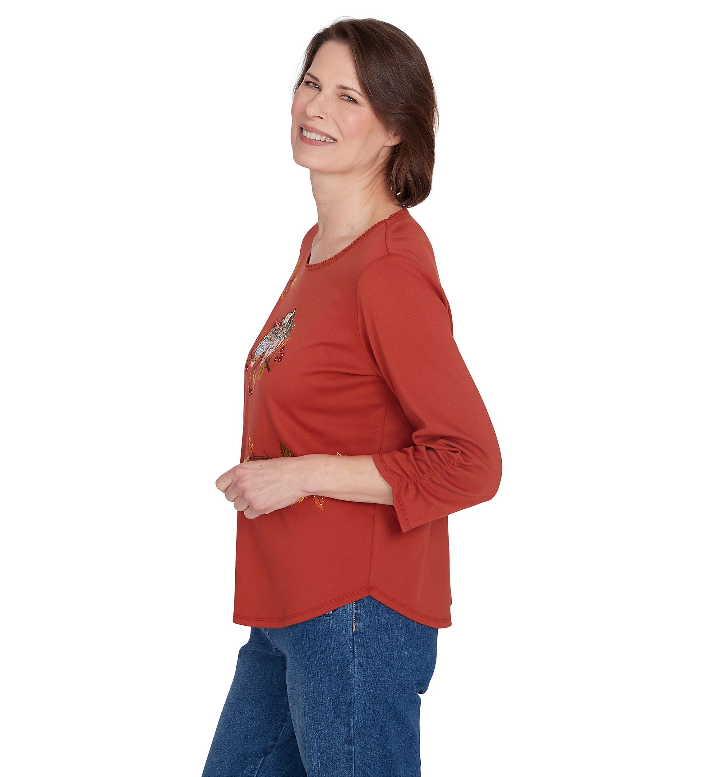 Womens Classics Nuzzling Owls Top