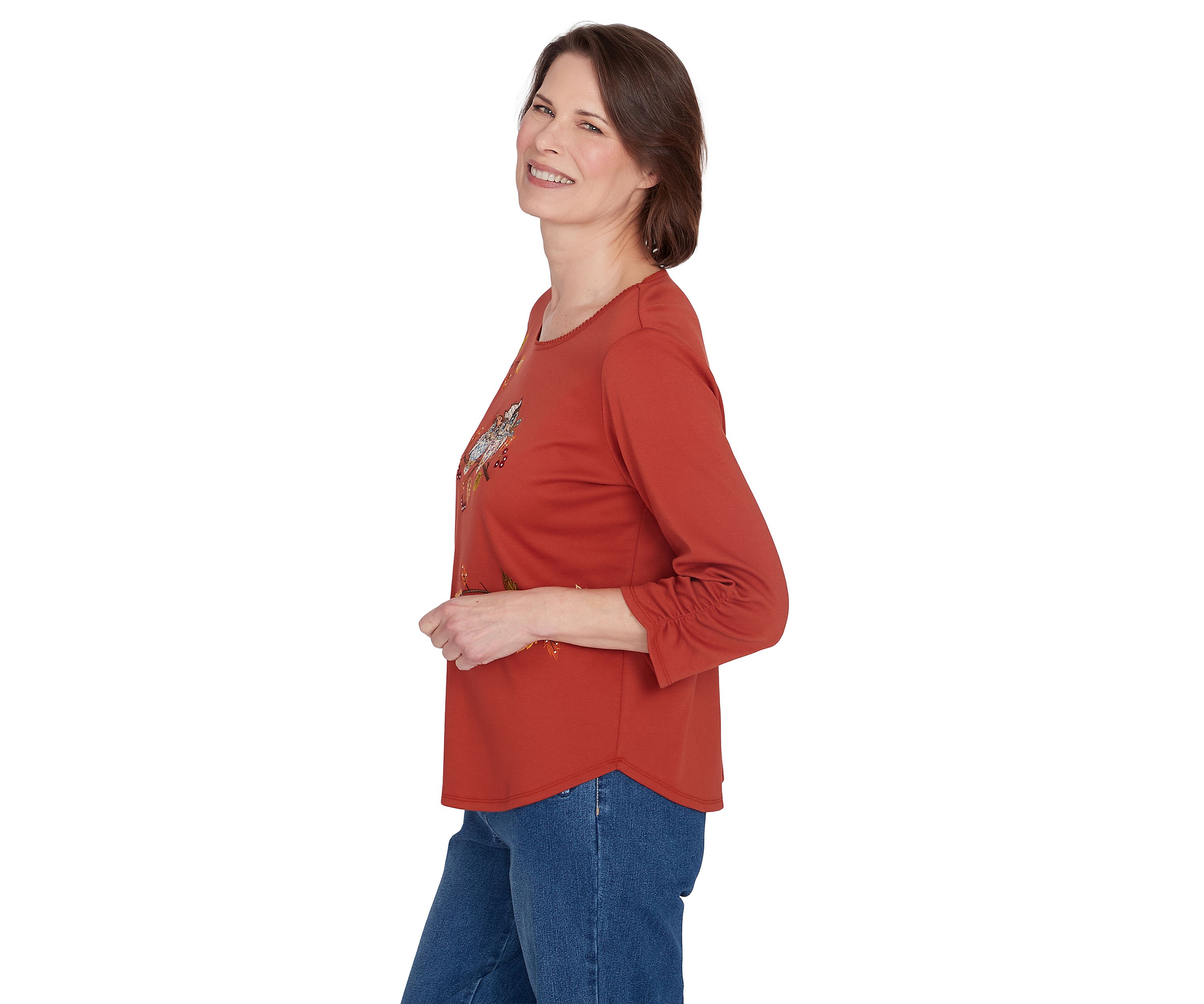 Womens Classics Nuzzling Owls Top