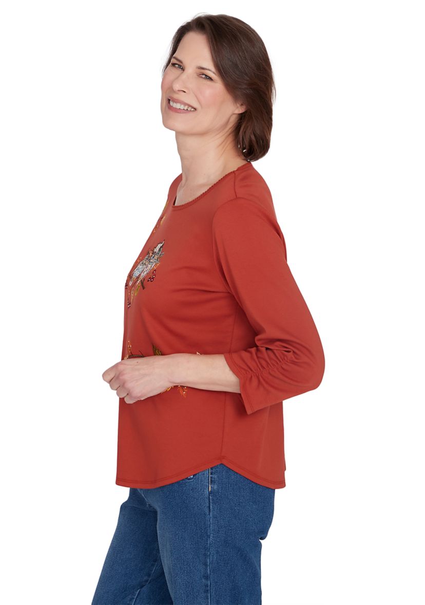 Womens Classics Nuzzling Owls Top