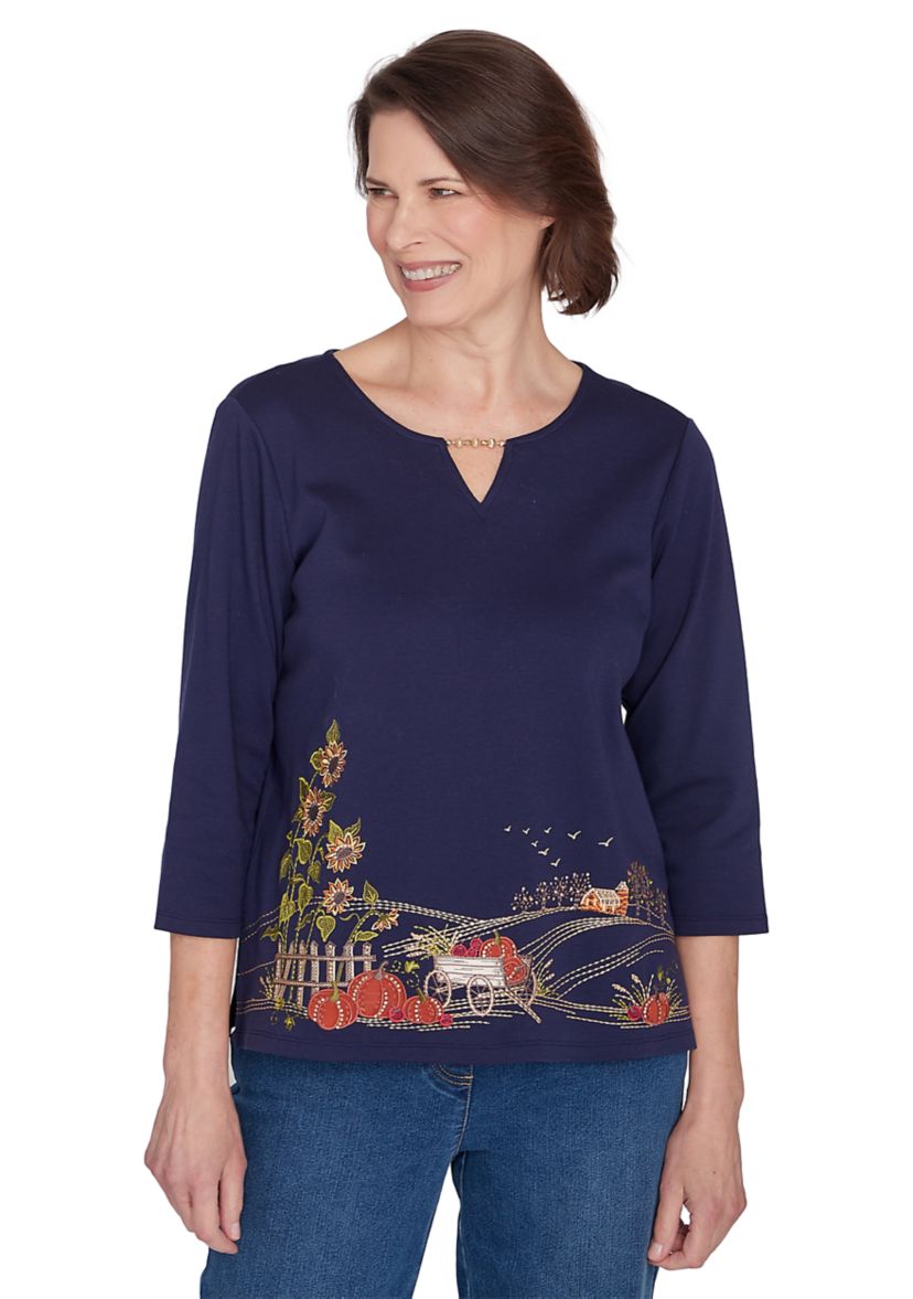 Womens Classics Farmhouse Scenic Top