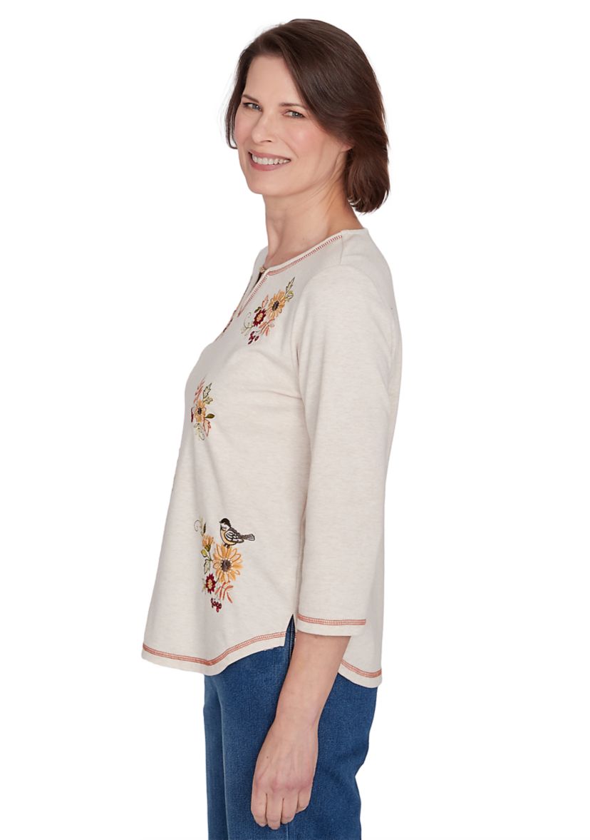 Womens Classics Sunflowers with Birds Top