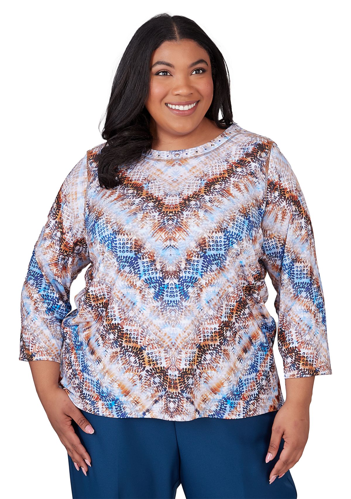 Plus Size Classics Python Chevron Top