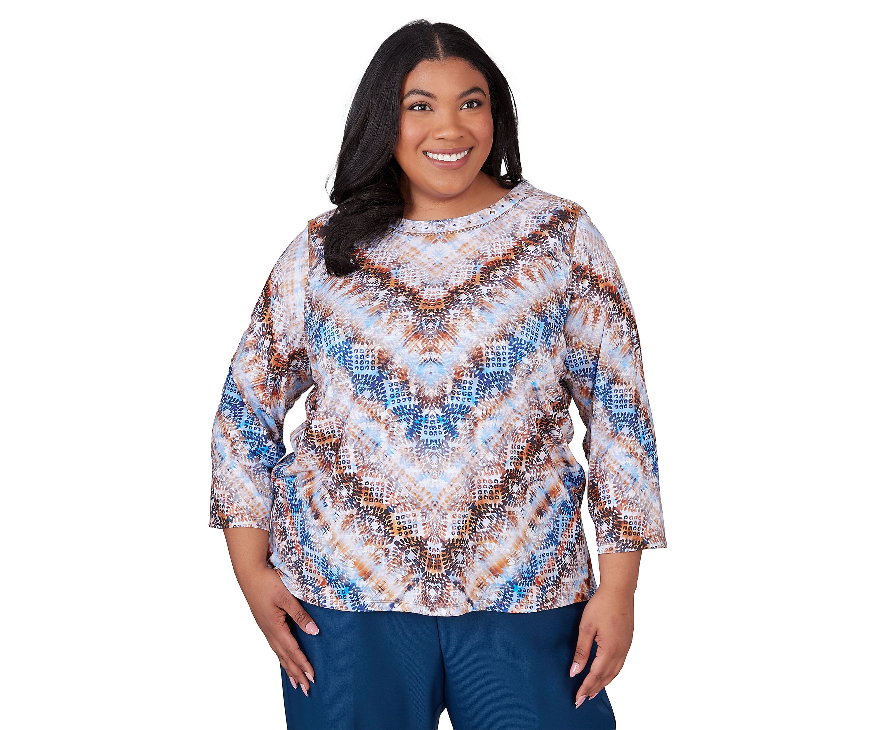 Plus Size Classics Python Chevron Top