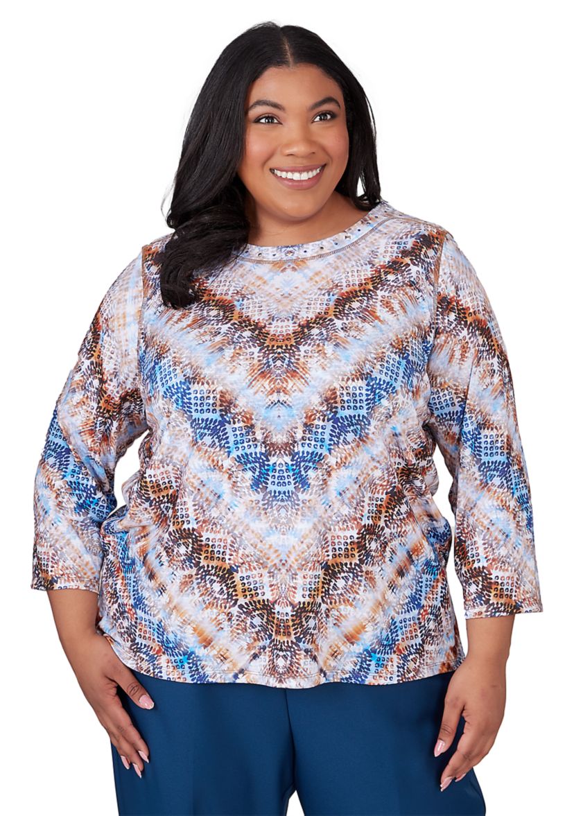 Plus Size Classics Python Chevron Top