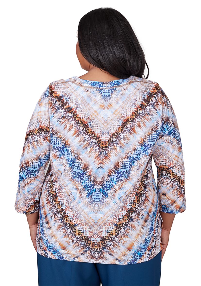 Plus Size Classics Python Chevron Top