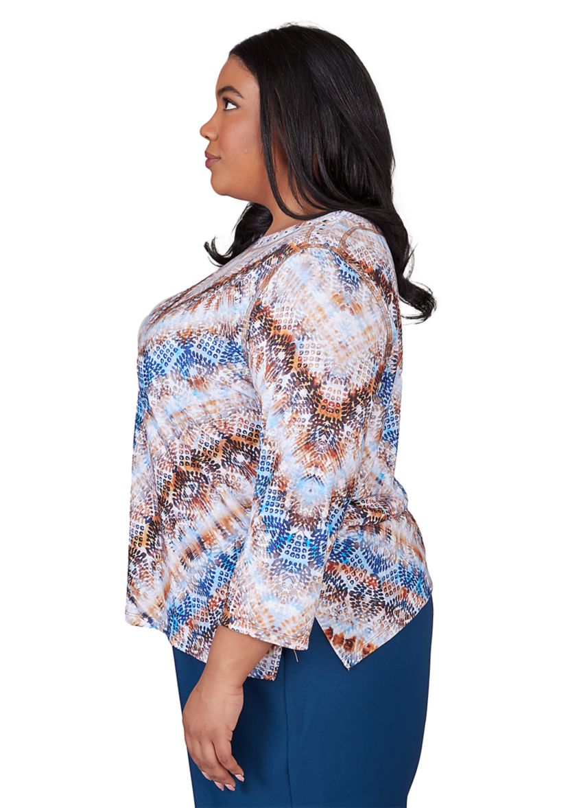 Plus Size Classics Python Chevron Top