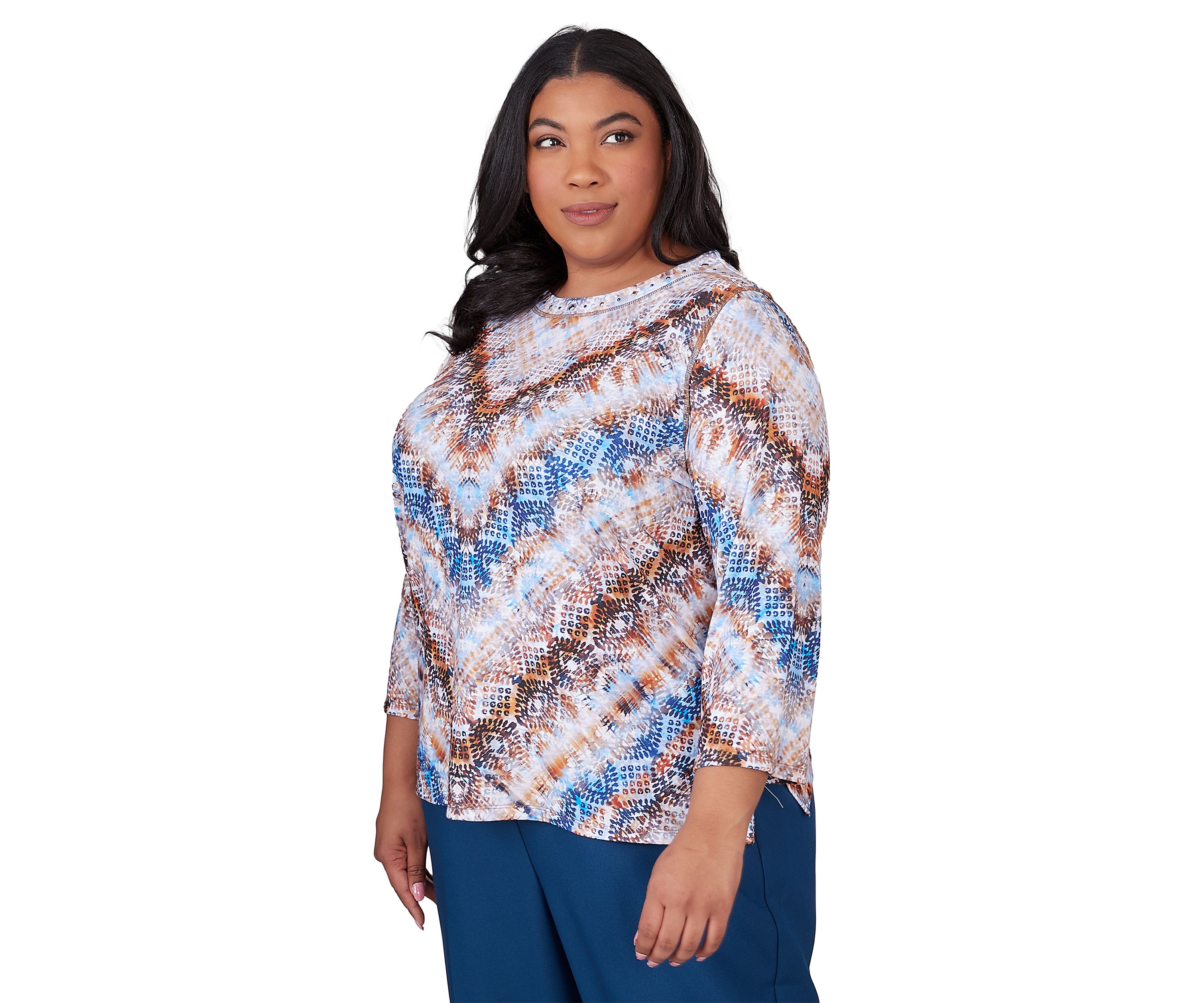 Plus Size Classics Python Chevron Top
