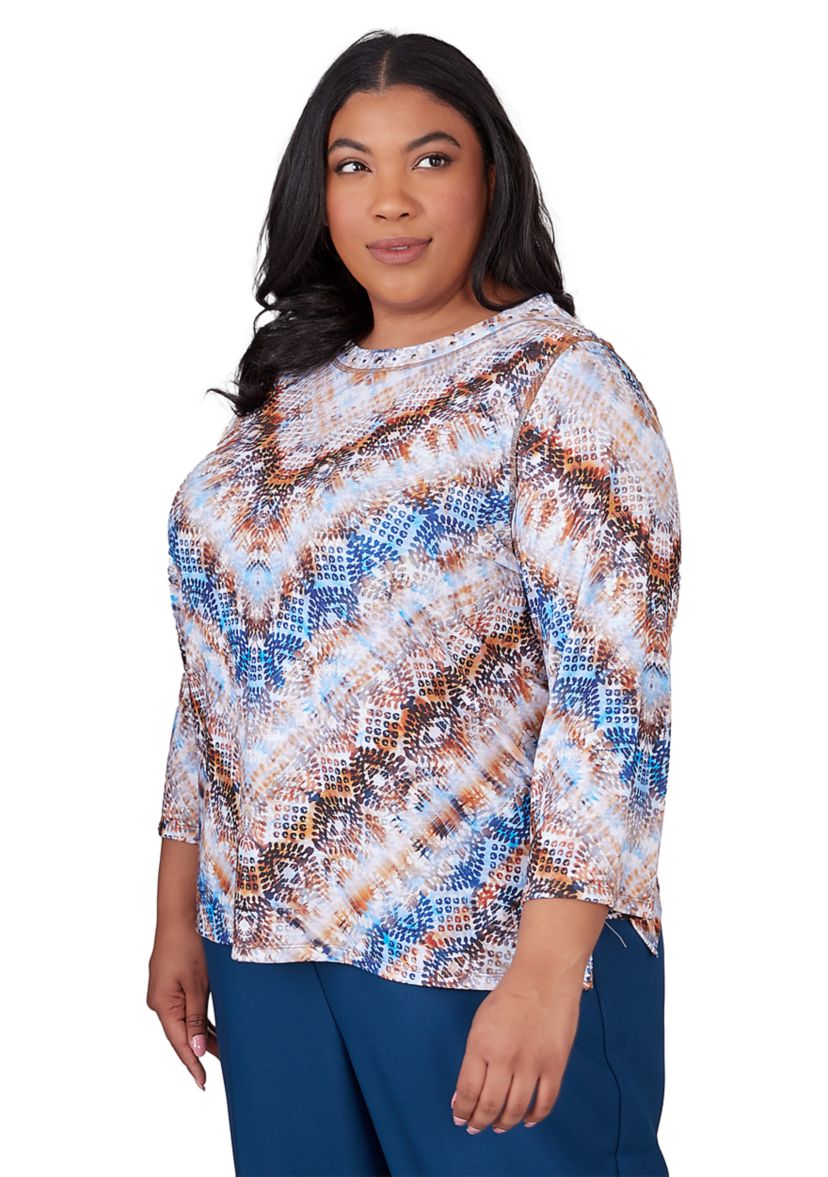 Plus Size Classics Python Chevron Top