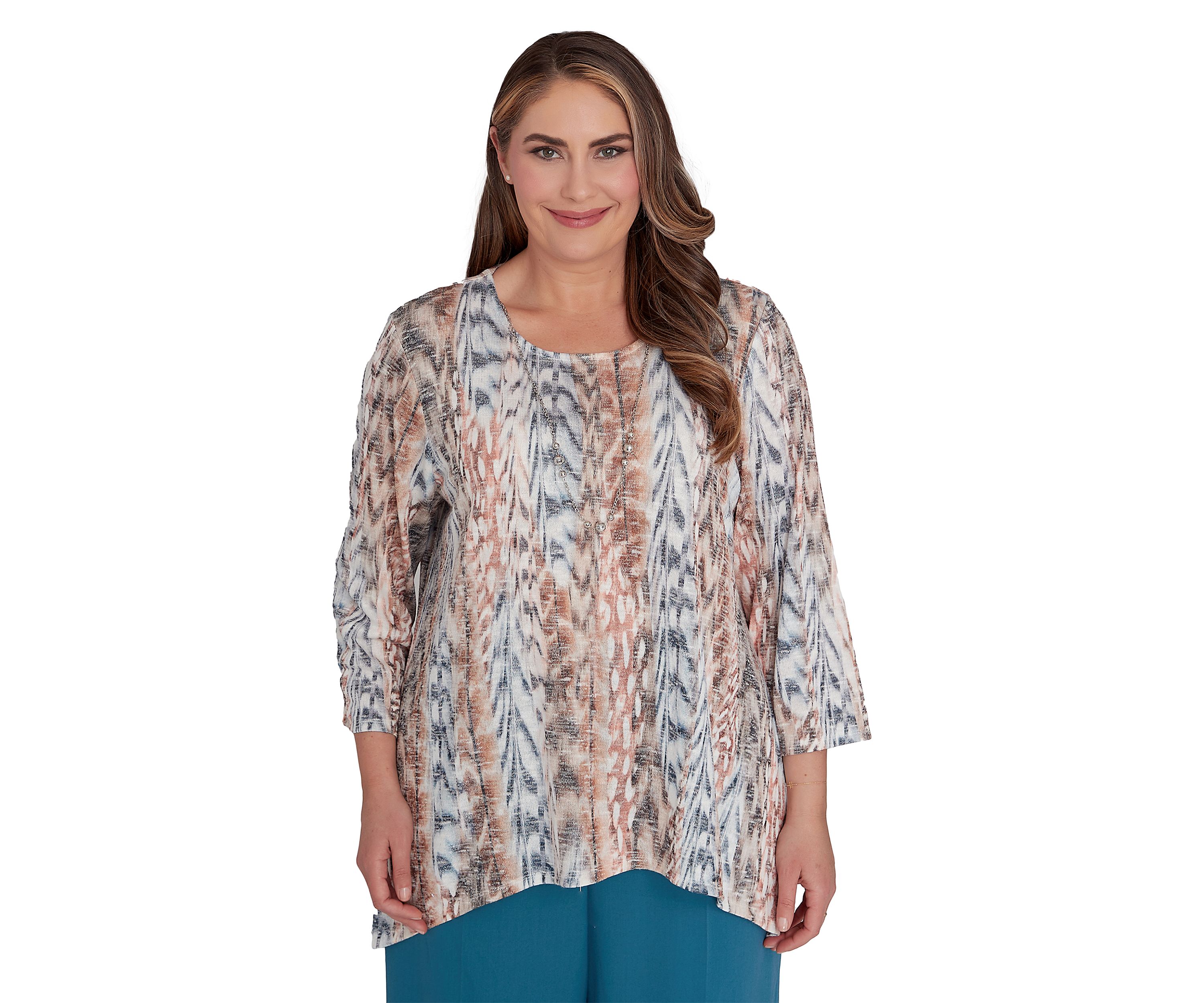 Plus Size Classics Vertical Animal Printed Top