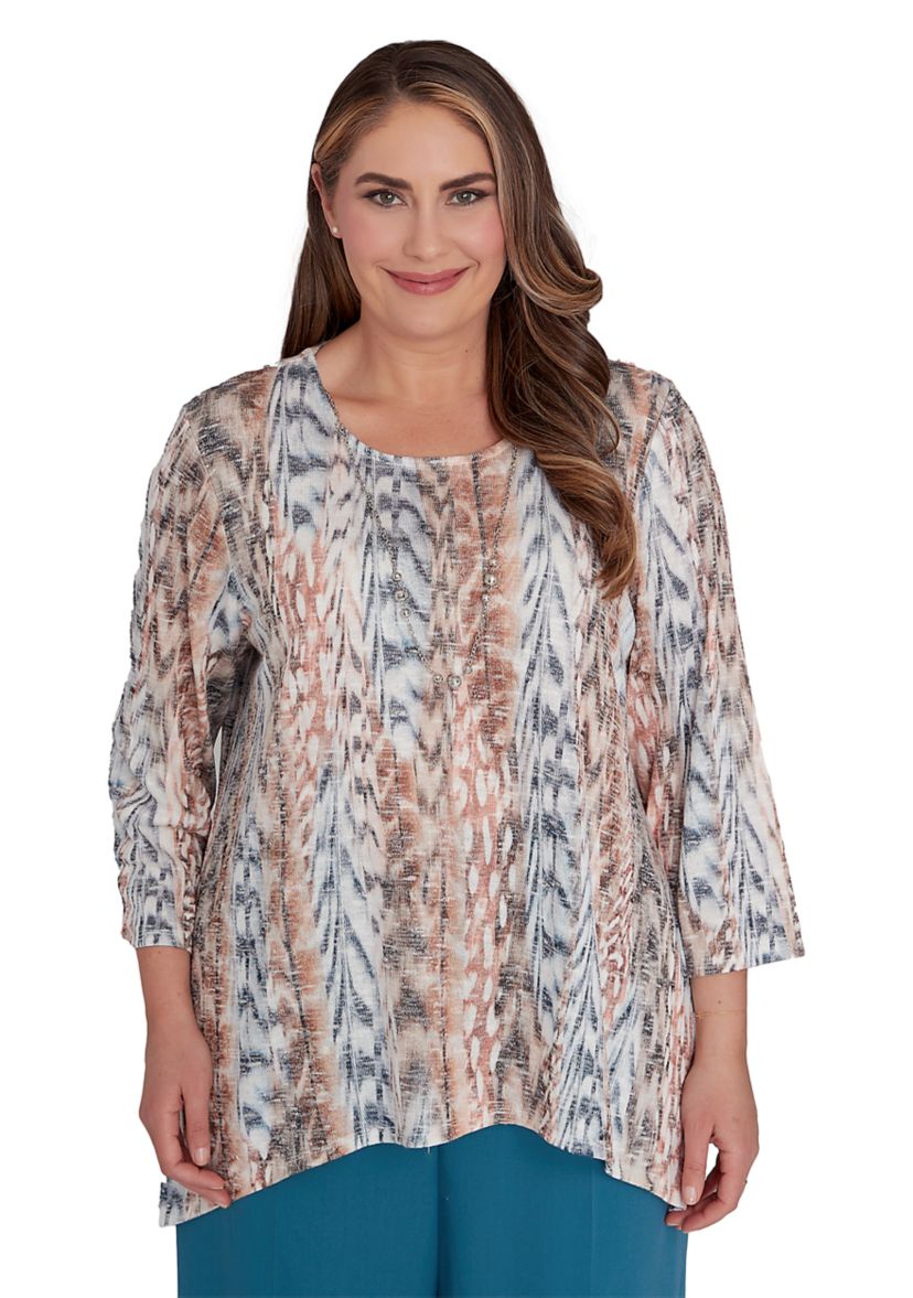 Plus Size Classics Vertical Animal Printed Top